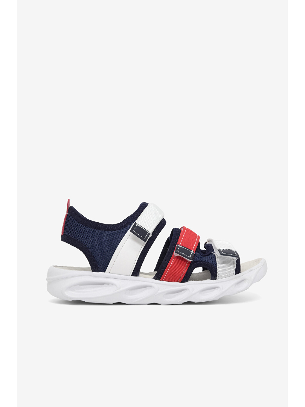 Çocuk Unisex Lacivert Kırmızı Beyaz Çoçuk Renkli Rahat Kalıp Sandalet-3