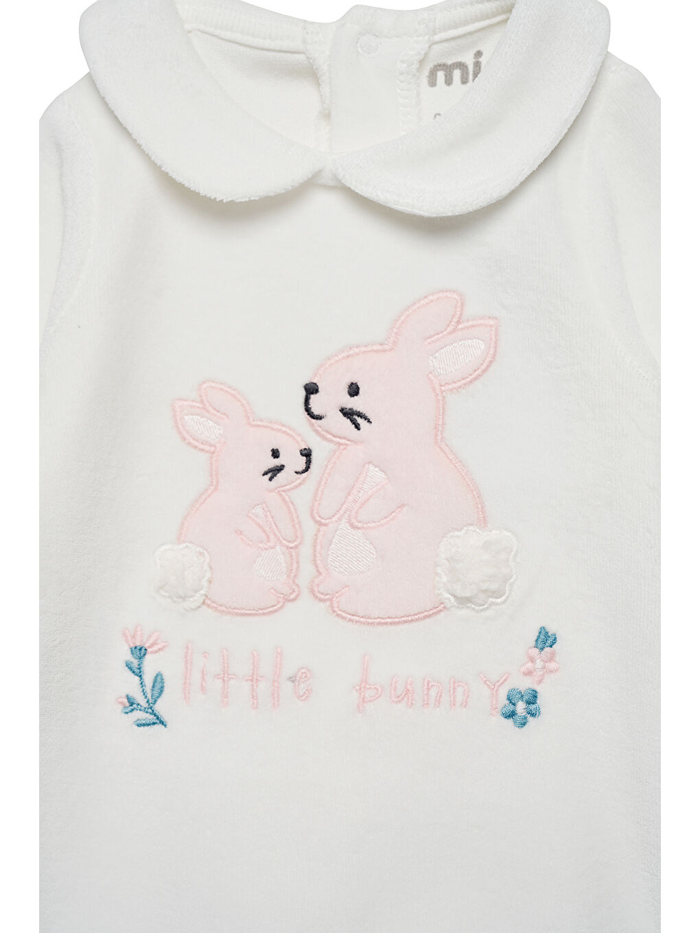 Pembe Kız Bebek Kadife Tulum-5