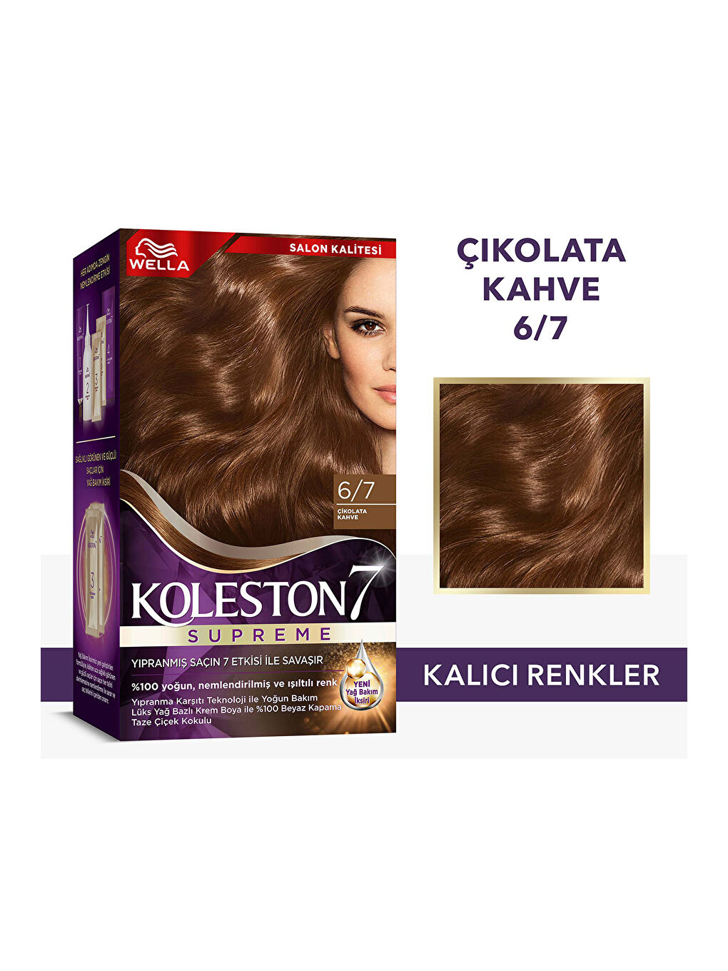 Wella Renksiz Koleston Supreme Saç Boyası 6/7 Çikolata Kahve