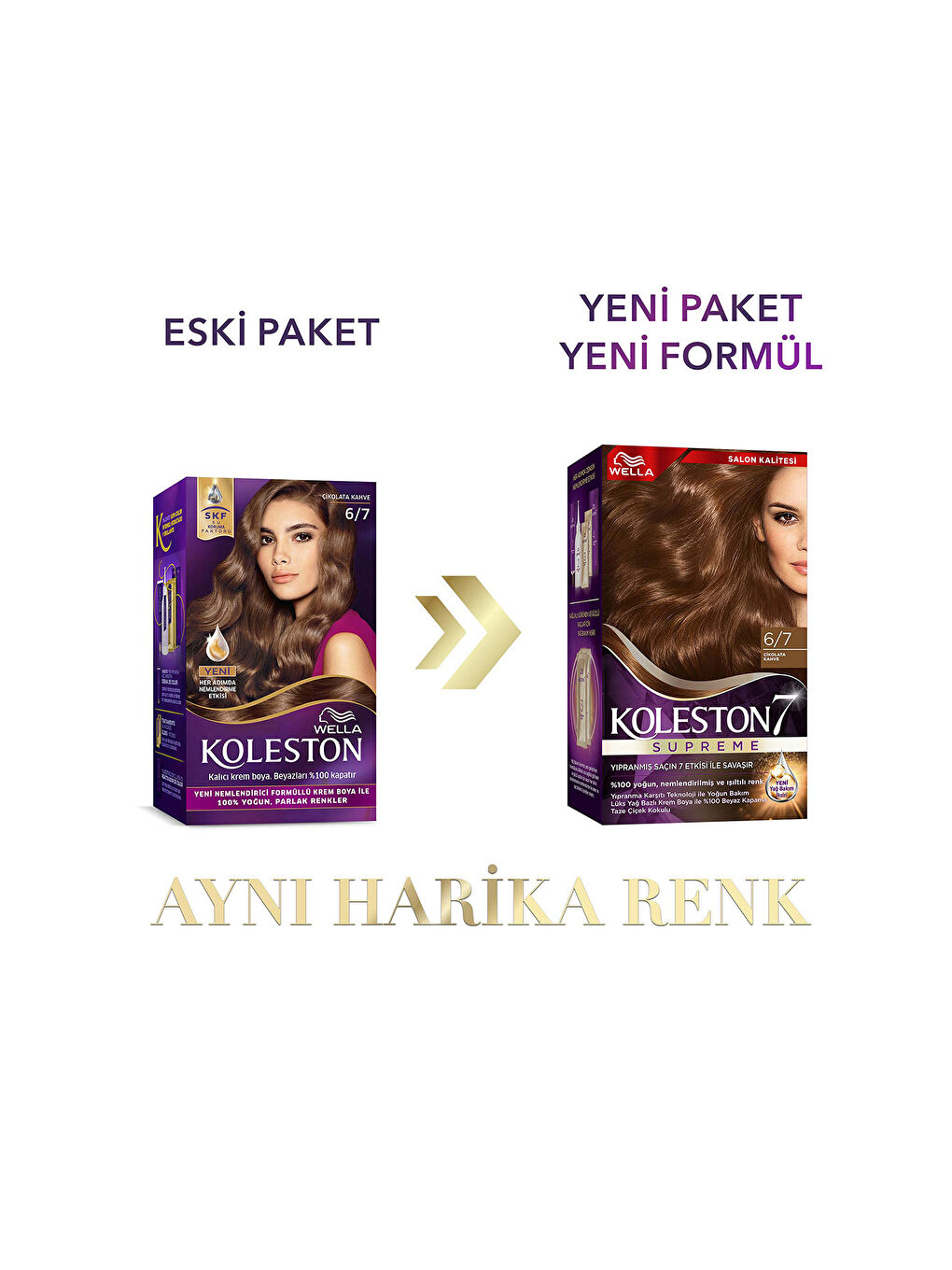 Wella Renksiz Koleston Supreme Saç Boyası 6/7 Çikolata Kahve - 1