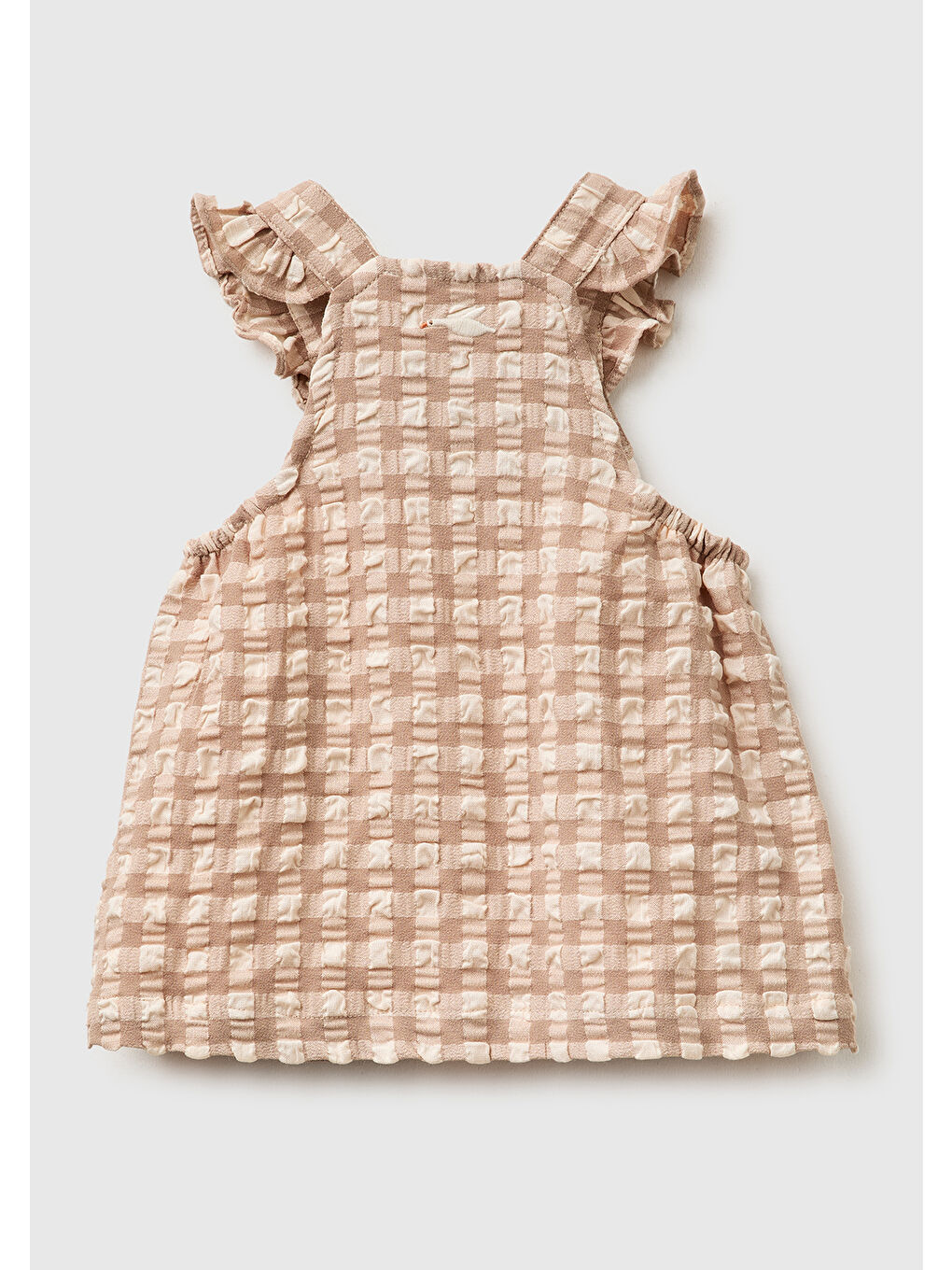 Karışık Bebek Fırfırlı Askılı Nakışlı Muslin Elbise-1