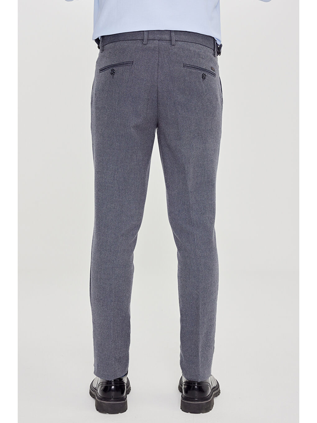 Erkek Koyu Mavi Slim Fit Dar Kesim Pamuklu Esnek Pantolon-4