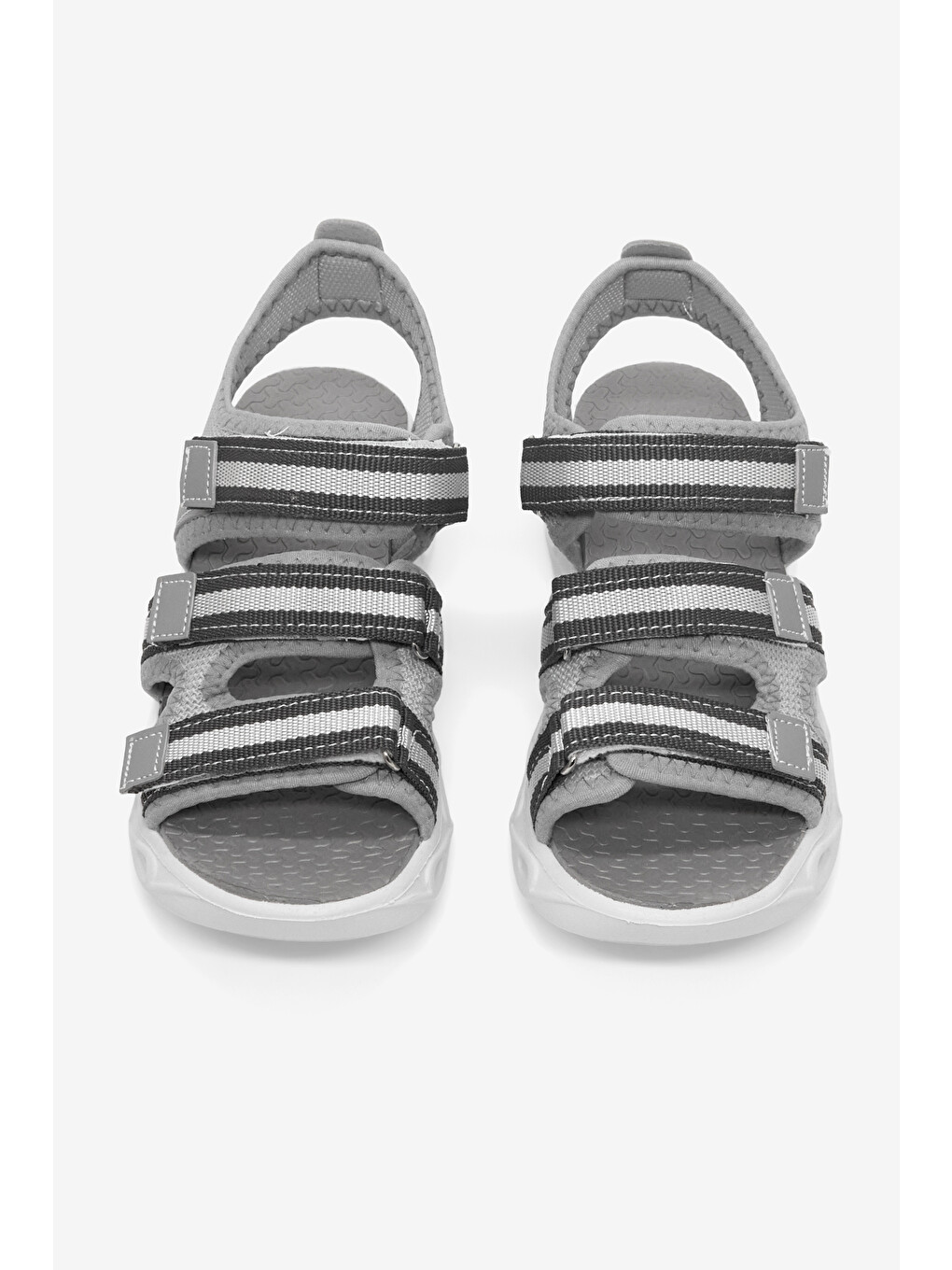 Çocuk Unisex Gri Çoçuk Renkli Rahat Kalıp Sandalet-2
