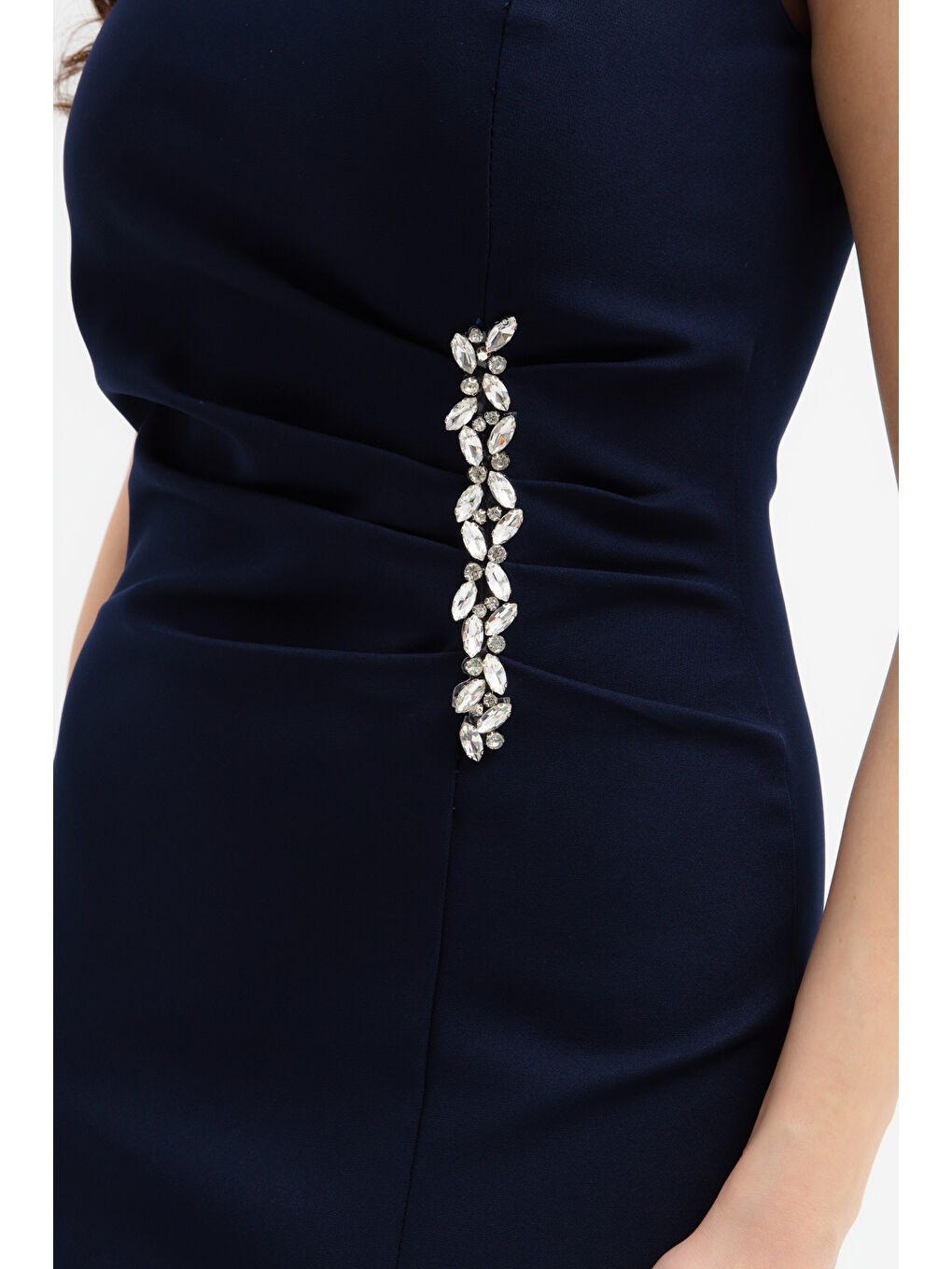 Kadın Lacivert Otrişli Söz Nişan Nikah Abiye Elbise-3