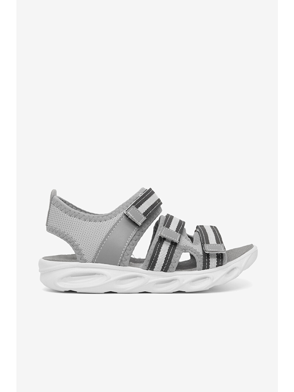 Çocuk Unisex Gri Çoçuk Renkli Rahat Kalıp Sandalet-3