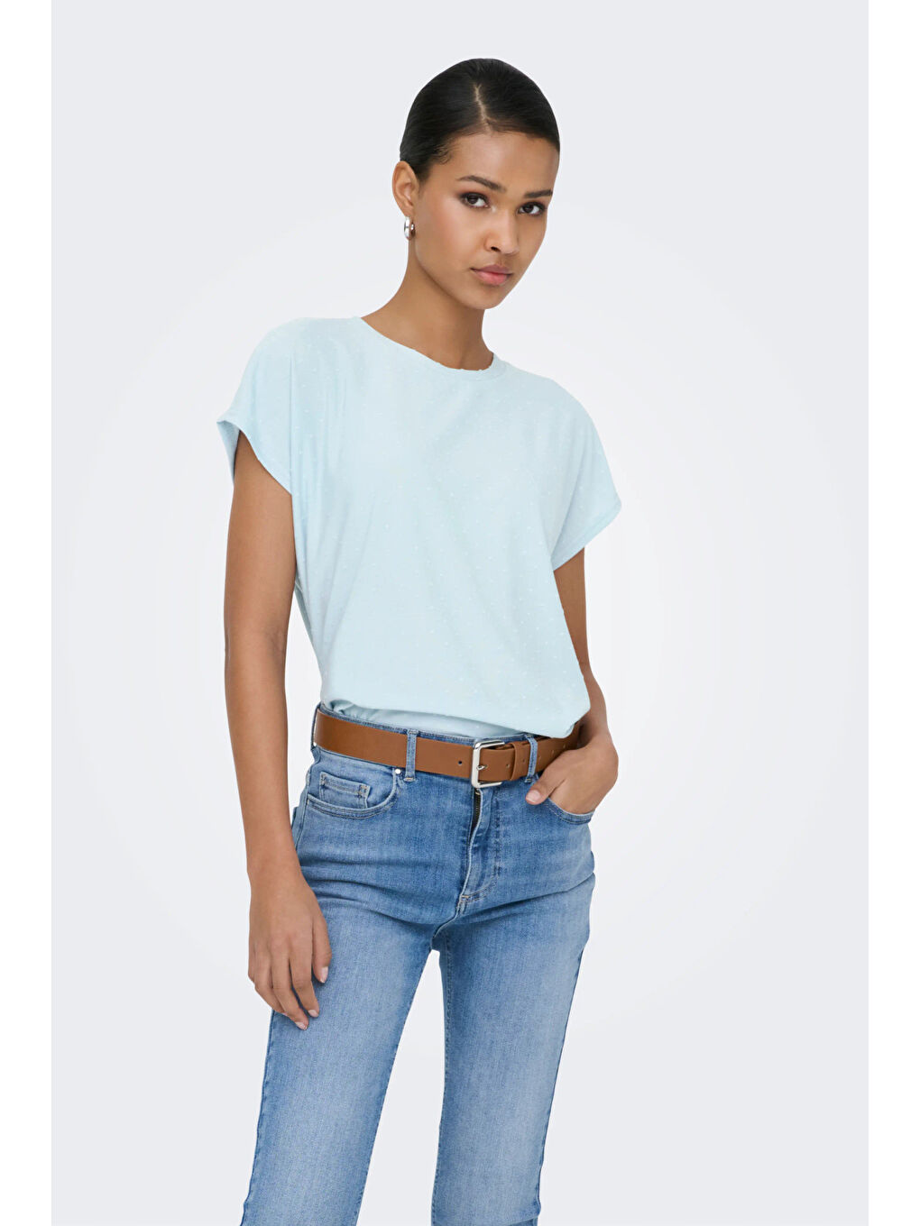 Mavi Onlmolly Relaxed Fit Bisiklet Yaka Kadın T Shirt 15368563-3