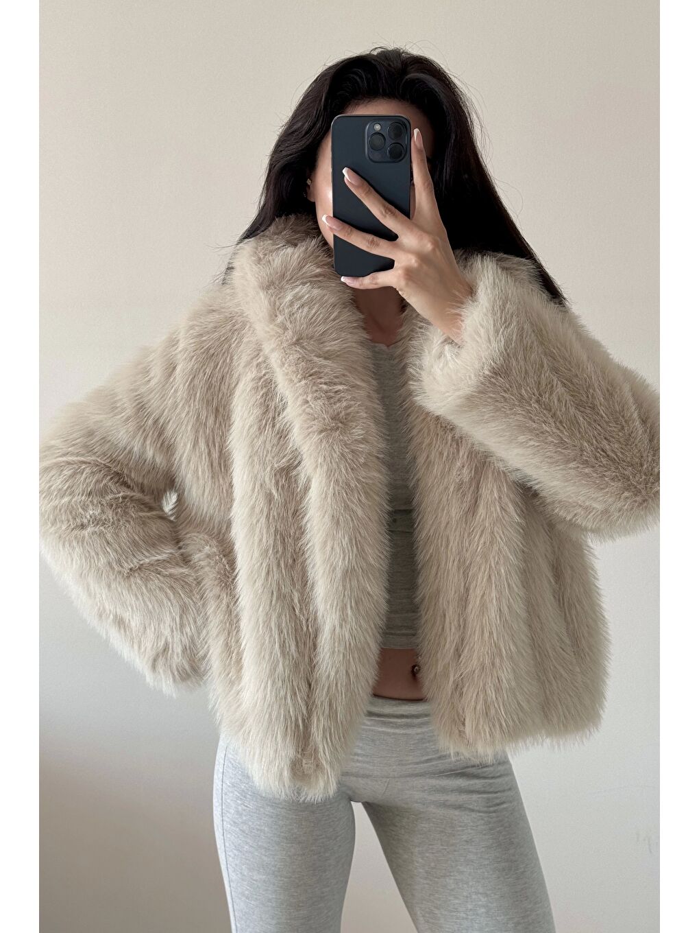 Kadın Bej Astarlı Kürk 1773-5