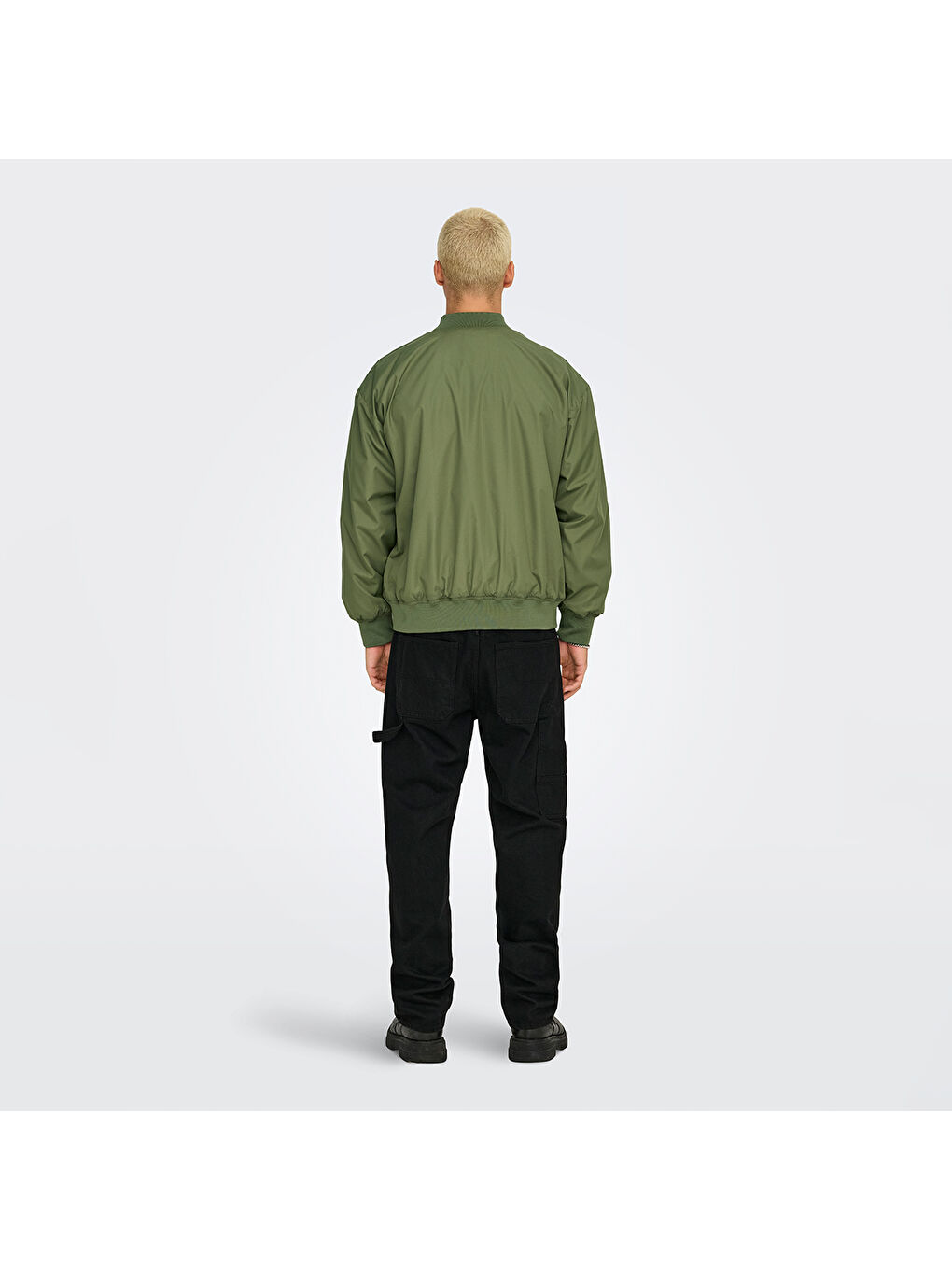 Gavin Bomber Erkek Haki Dik Yaka Ceket-3
