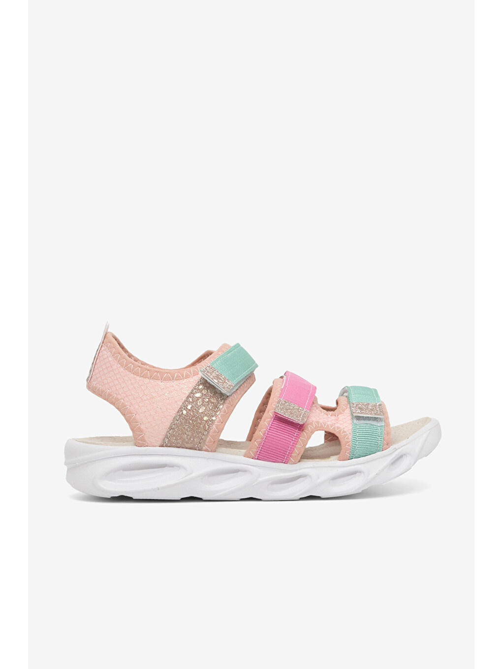 Çocuk Unisex Pembe Turkuaz Çoçuk Renkli Rahat Kalıp Sandalet-3
