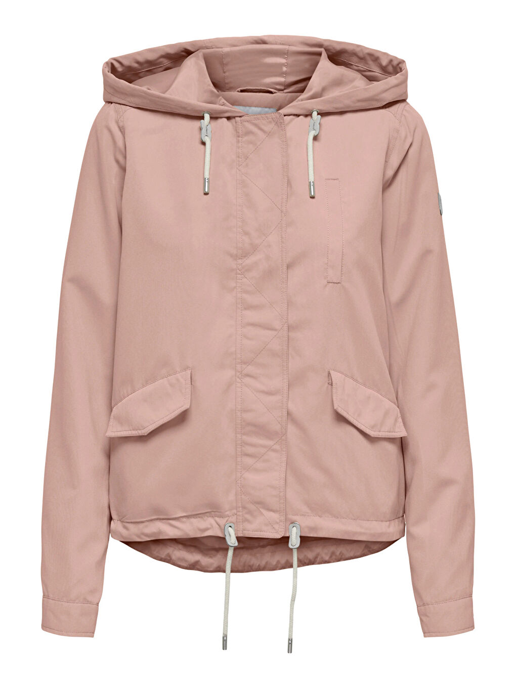 Pembe Onlskylar Büzgülü Regular Fit Kapüşonlu Mevsimlik Kadın Mont 15218613-5