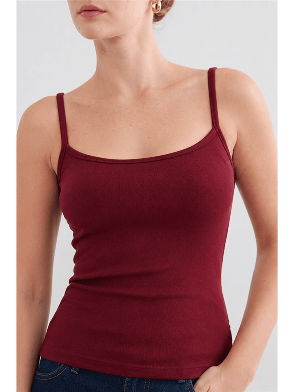 Bordo Regular Fit Yuvarlak Yaka Atlet 26Y0702K1-1