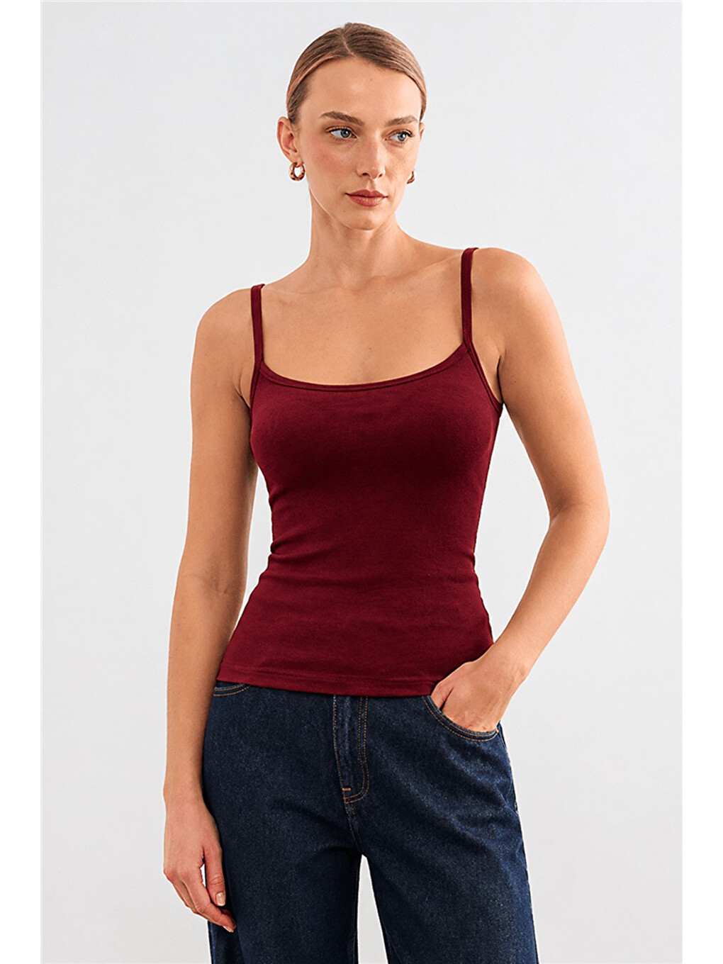 Bordo Regular Fit Yuvarlak Yaka Atlet 26Y0702K1-2
