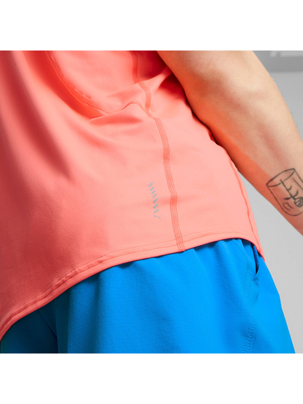 Kırmızı Cloudspun Erkek Kısa Kollu Koşu Tişört-2