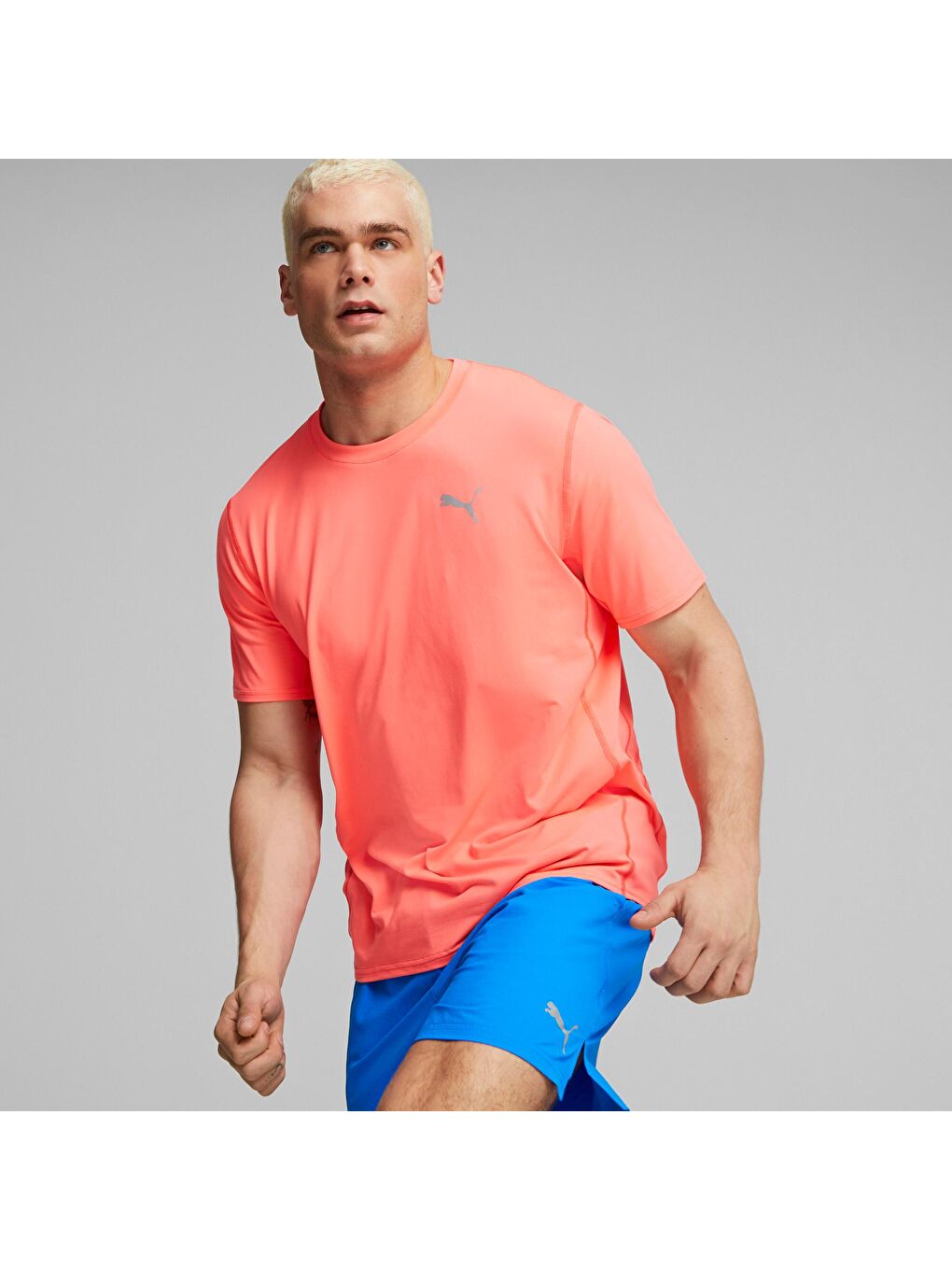 Kırmızı Cloudspun Erkek Kısa Kollu Koşu Tişört-5