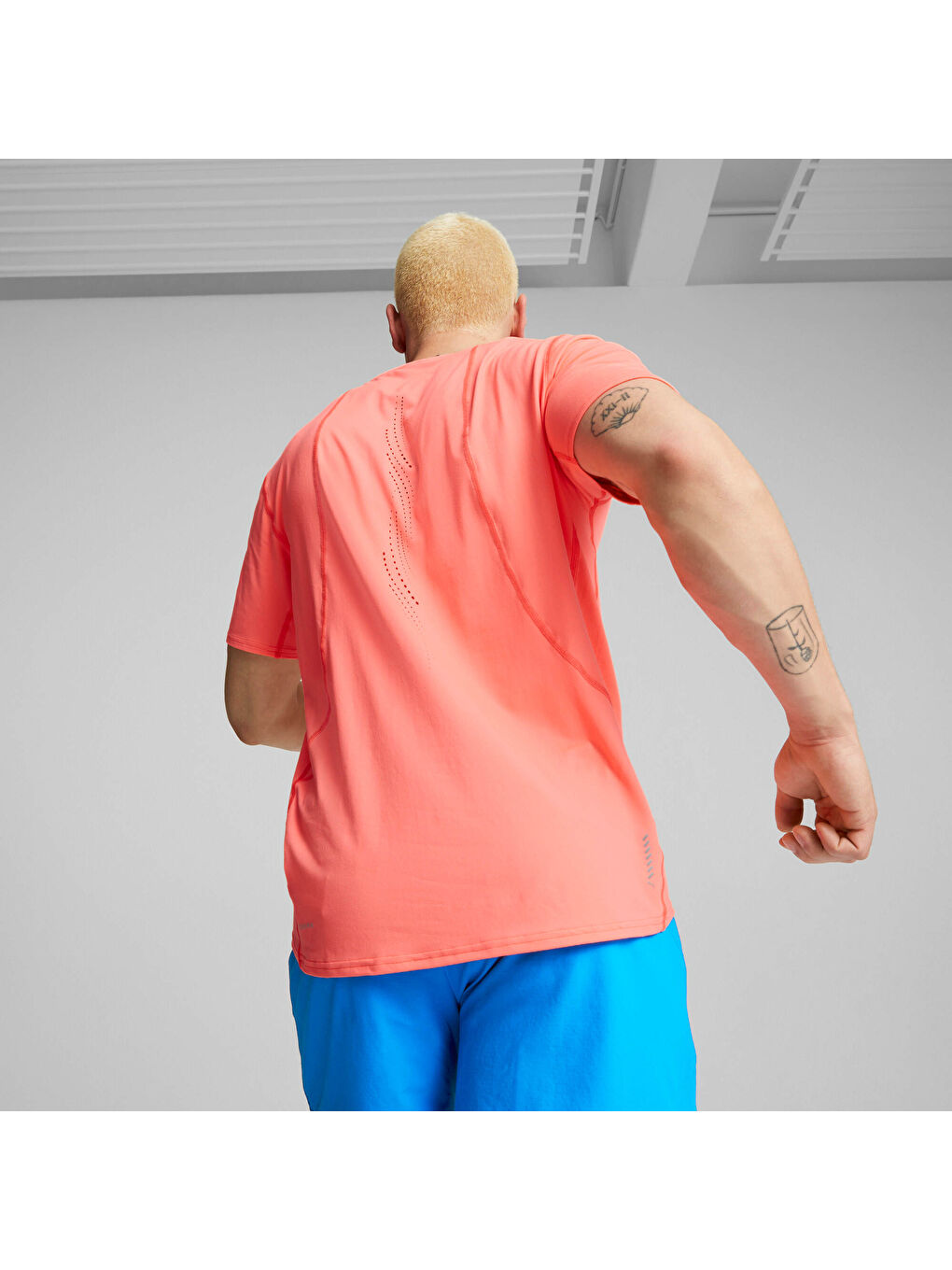 Kırmızı Cloudspun Erkek Kısa Kollu Koşu Tişört-6