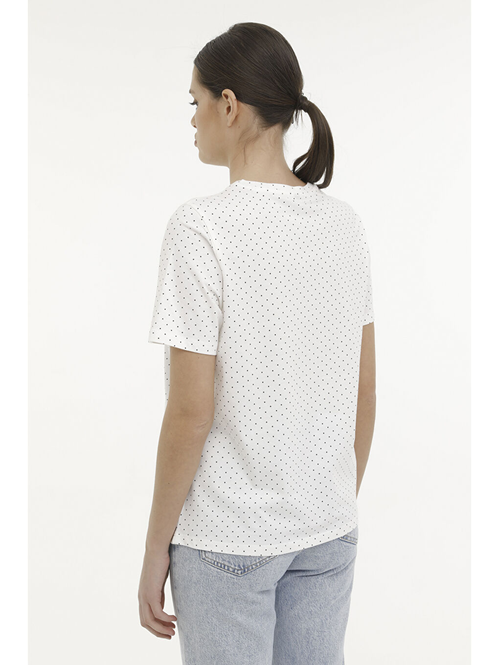 WB ALLOVER 11MDK206 4FX Beyaz Kadın Kısa Kol T-Shirt-1