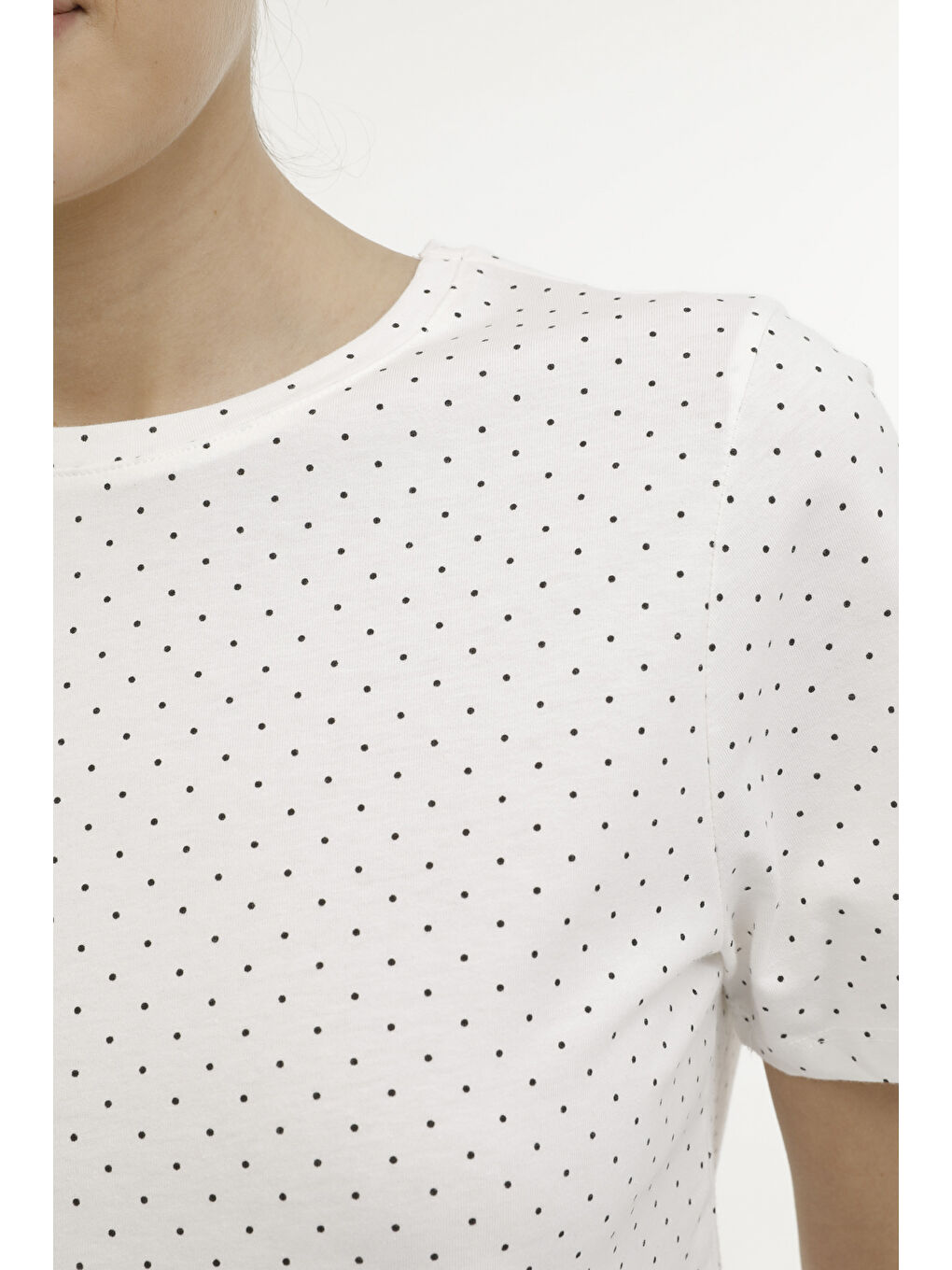 WB ALLOVER 11MDK206 4FX Beyaz Kadın Kısa Kol T-Shirt-3