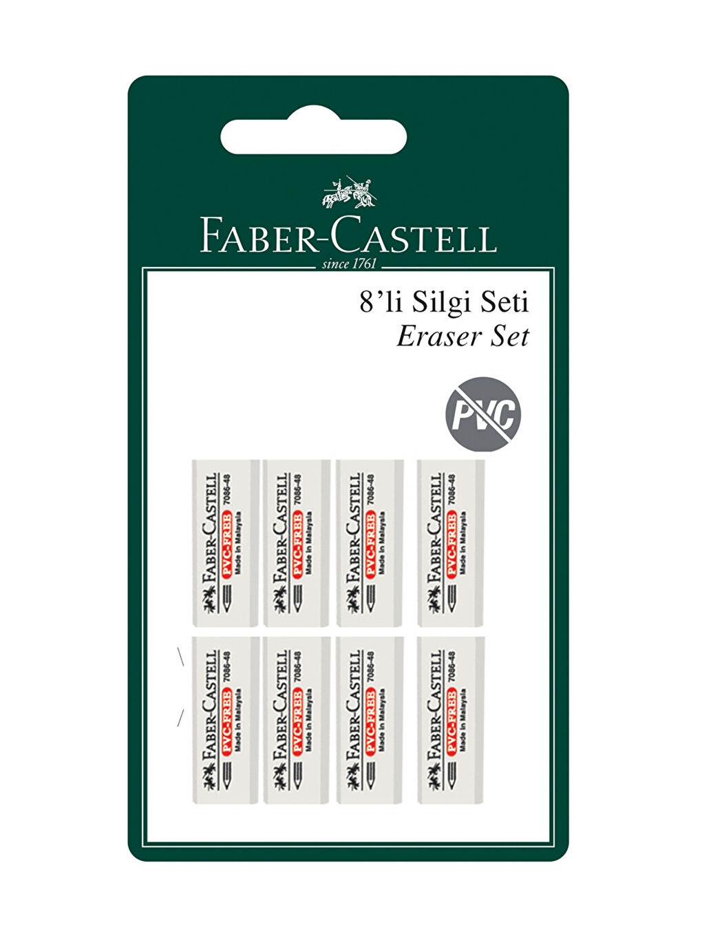 Küçük Boy PVC-Free 8'li Beyaz Silgi Seti,Yumuşak Yapı, Toz Bırakmaz, Çevre Dostu