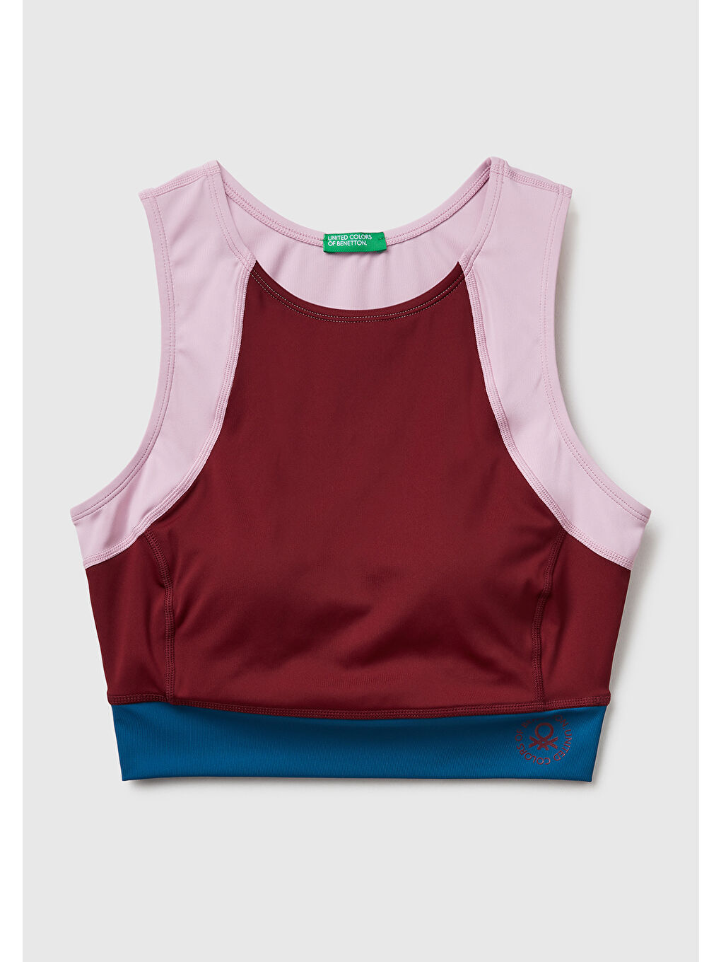 Kadın Bordo Çok Renkli Crop Atlet