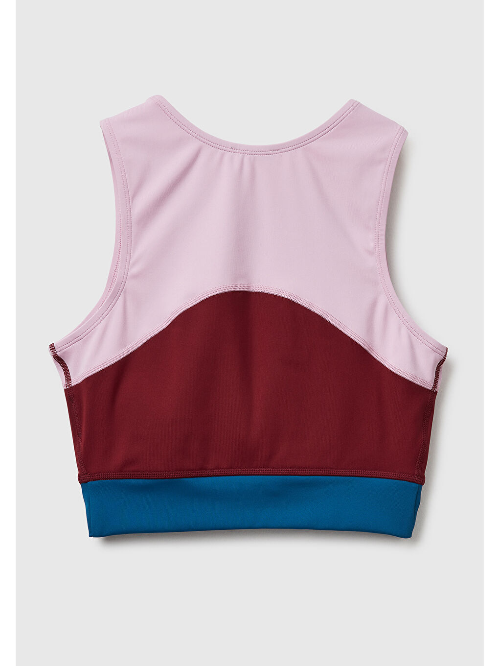 Kadın Bordo Çok Renkli Crop Atlet-1