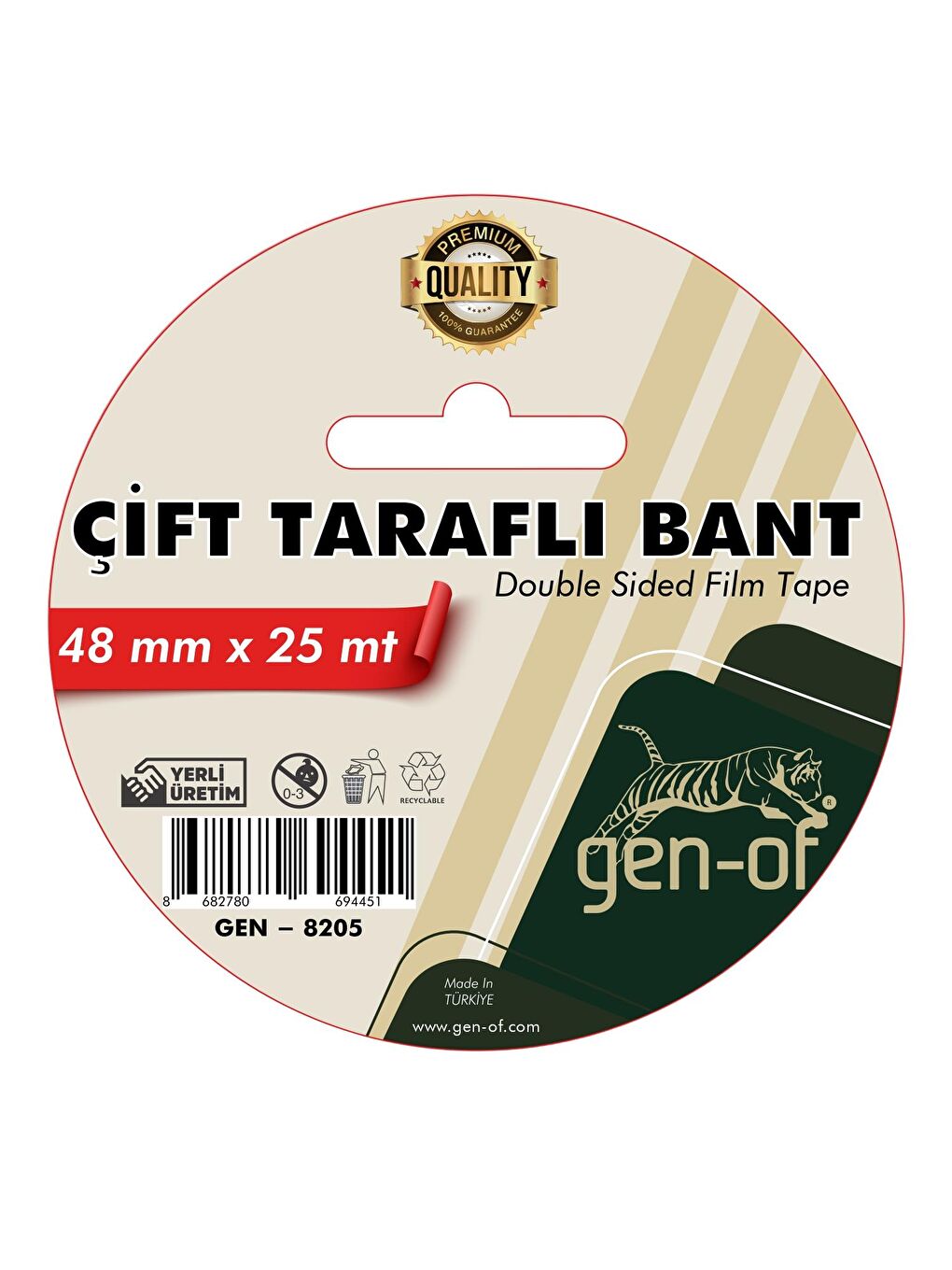 Çift Taraflı Bant 48x25 m (GEN-8205)