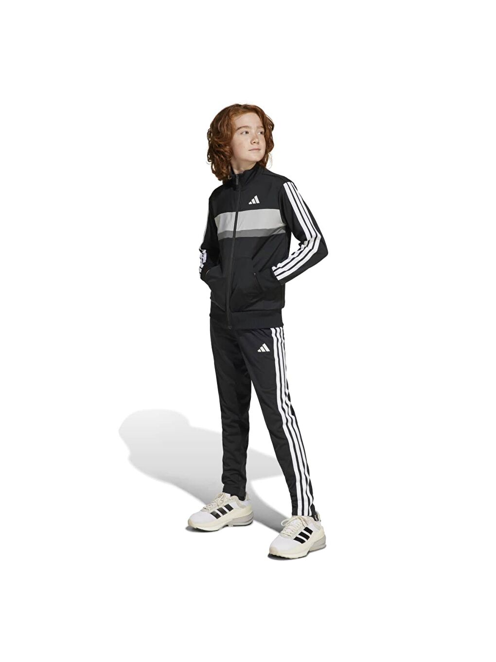 3 Stripes Tiberio Çocuk Siyah Dik Yaka Eşofman Takımı