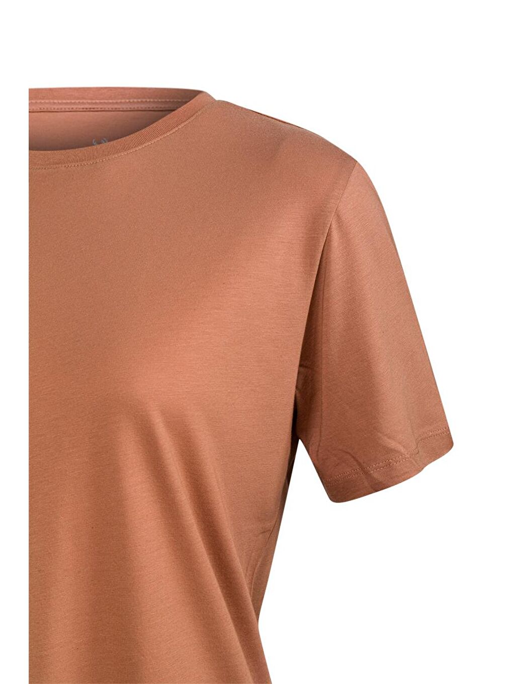 Kahverengi Alexa Kadın Bisiklet Yaka T-shirt-2