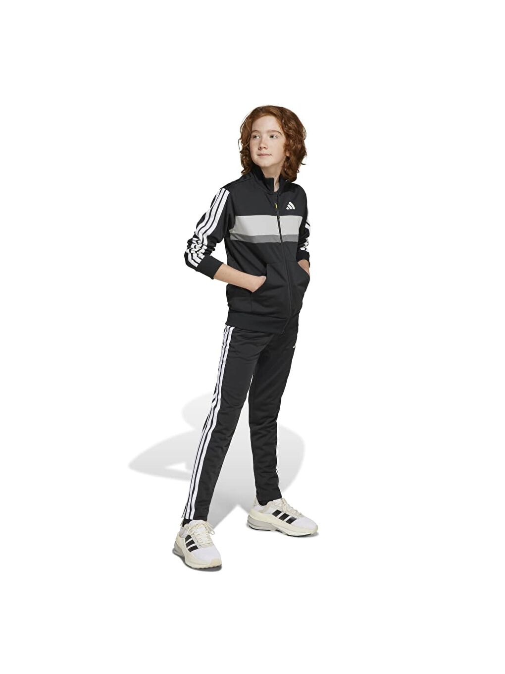 3 Stripes Tiberio Çocuk Siyah Dik Yaka Eşofman Takımı-2