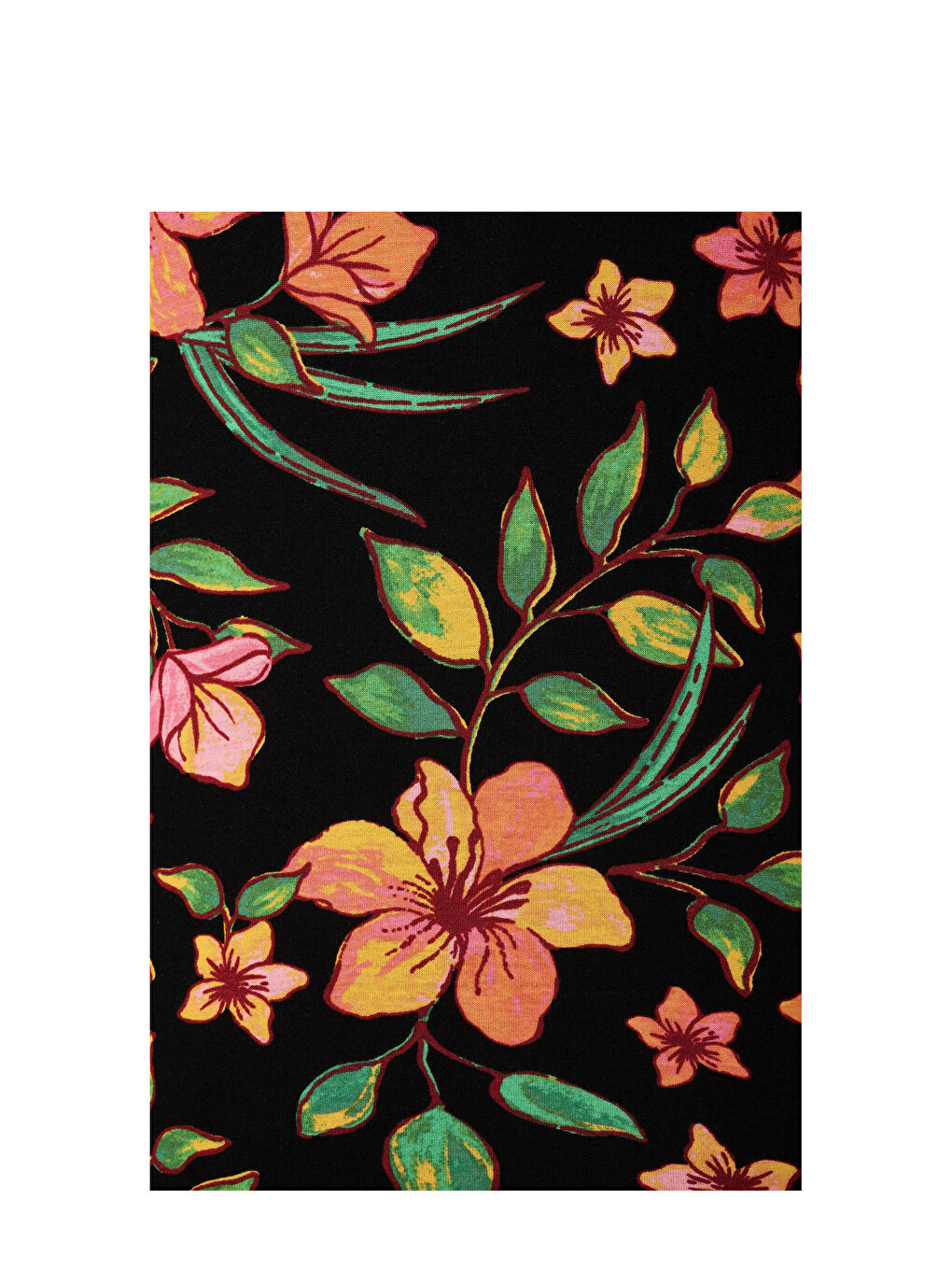 Kahverengi Büyük Beden Bisiklet Yaka Baskılı Kolları Fırfırlı Bluz E26414-5