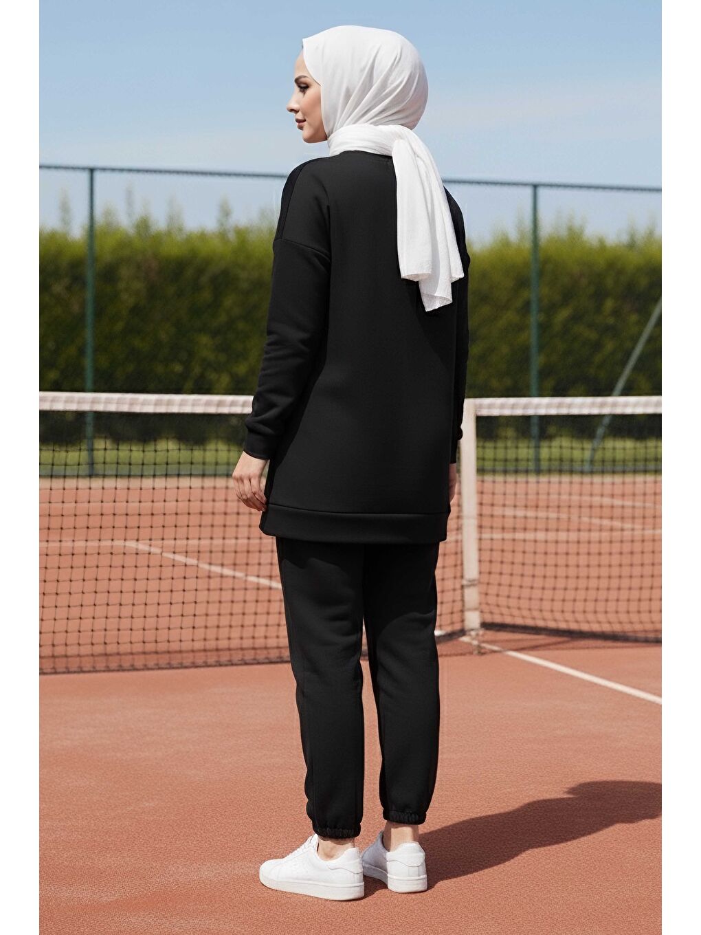 Paça Lastikli İki İplik İkili Takım Siyah - 28029-SIYAH-3