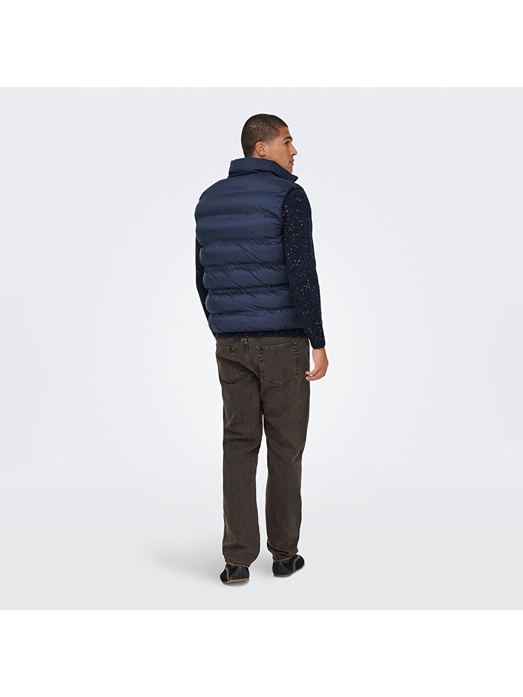 Union Seamless Life Puffer Erkek Lacivert Dik Yaka Yelek-3