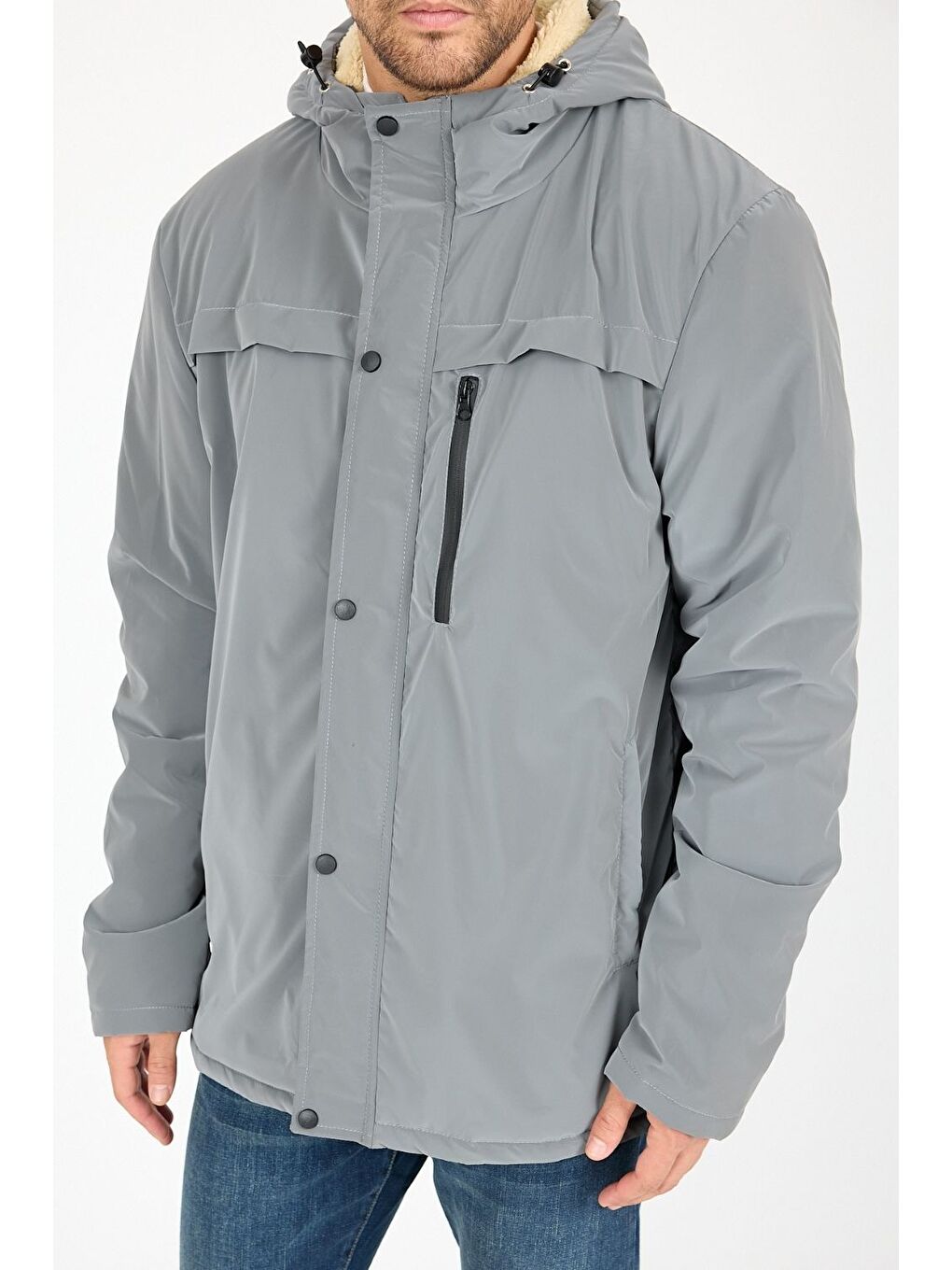 Gri Vibes x Avmteks Kürklü Kapüşon Detaylı Mont 001-1