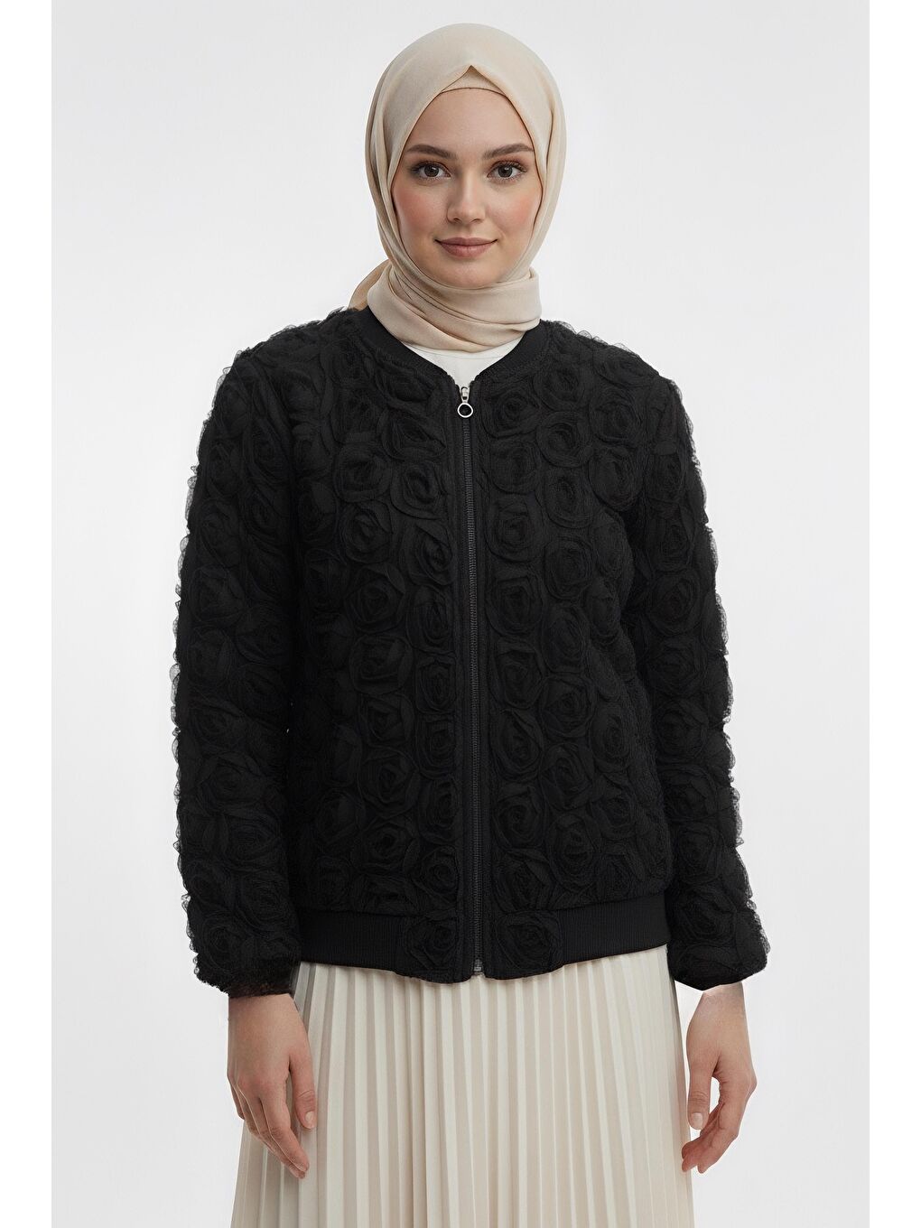 Güllü Tül Mont Siyah - 28026-SIYAH