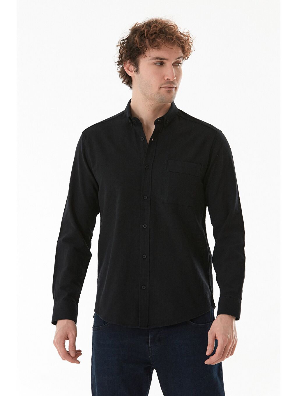 Siyah Basic Tek Cepli Gömlek