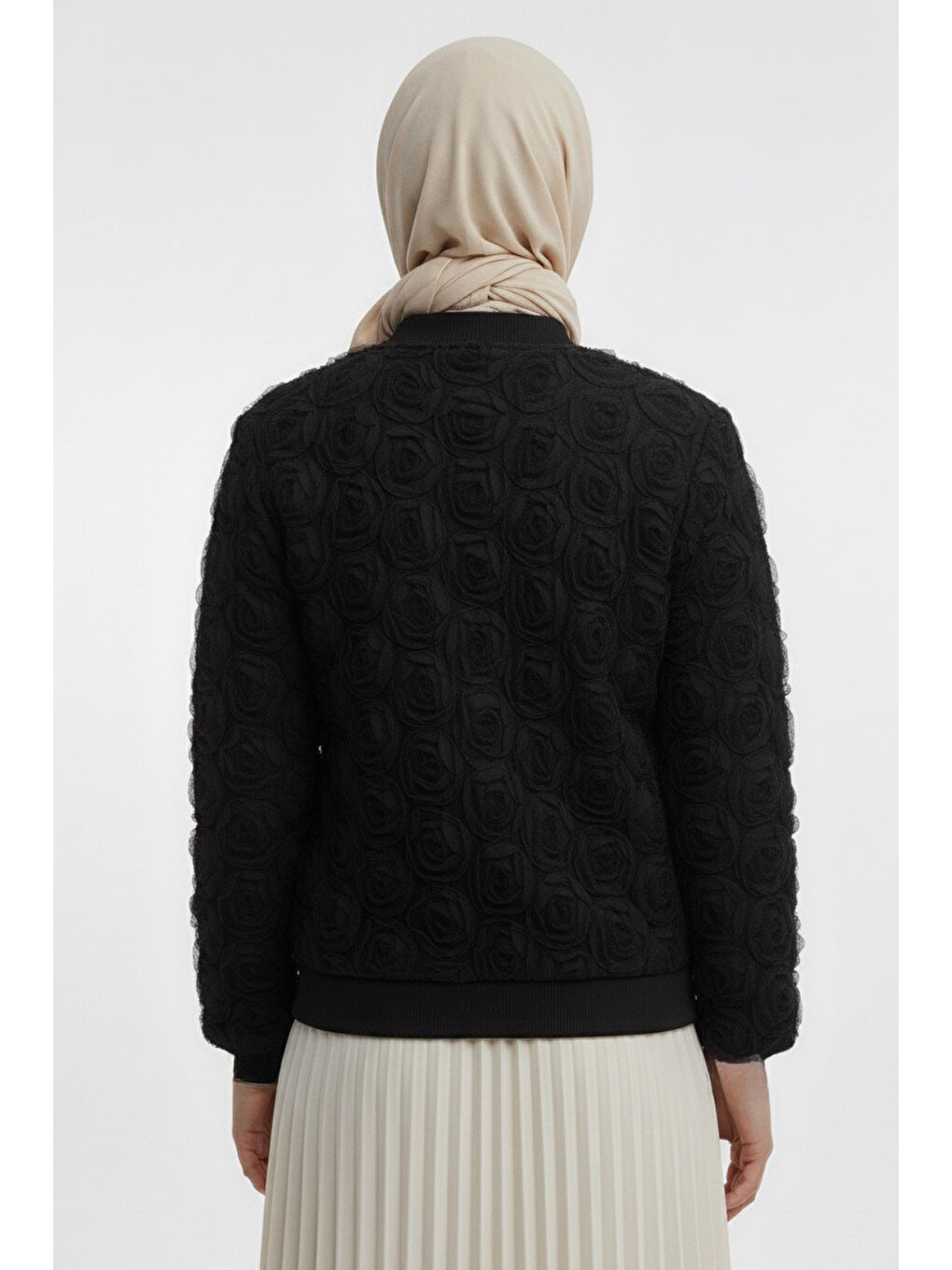 Güllü Tül Mont Siyah - 28026-SIYAH-2