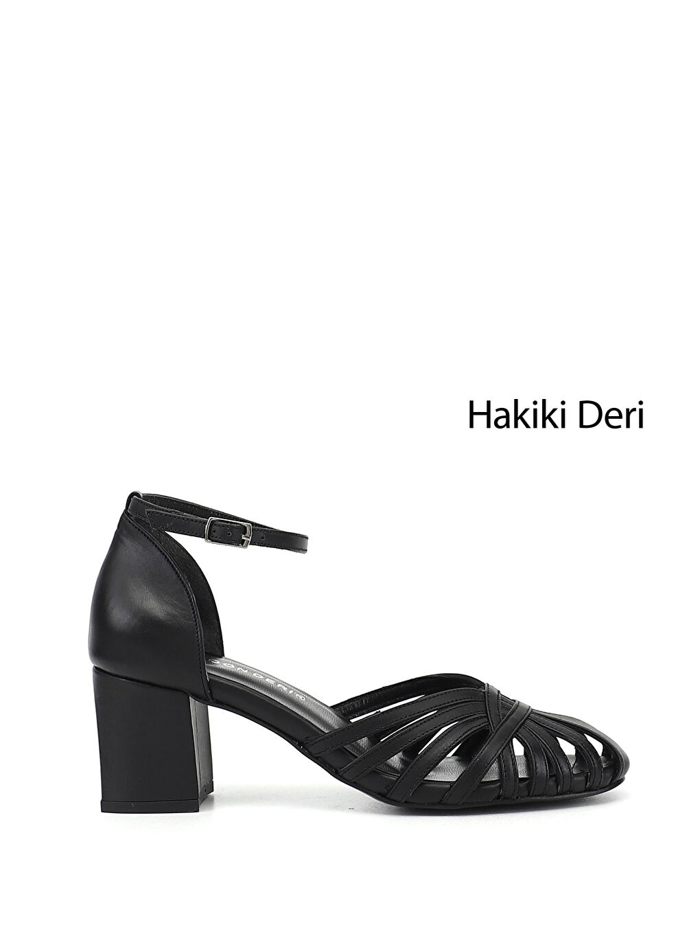 Siyah Kadın SİYAH Kalın Topuklu Hakiki Deri Ayakkabı