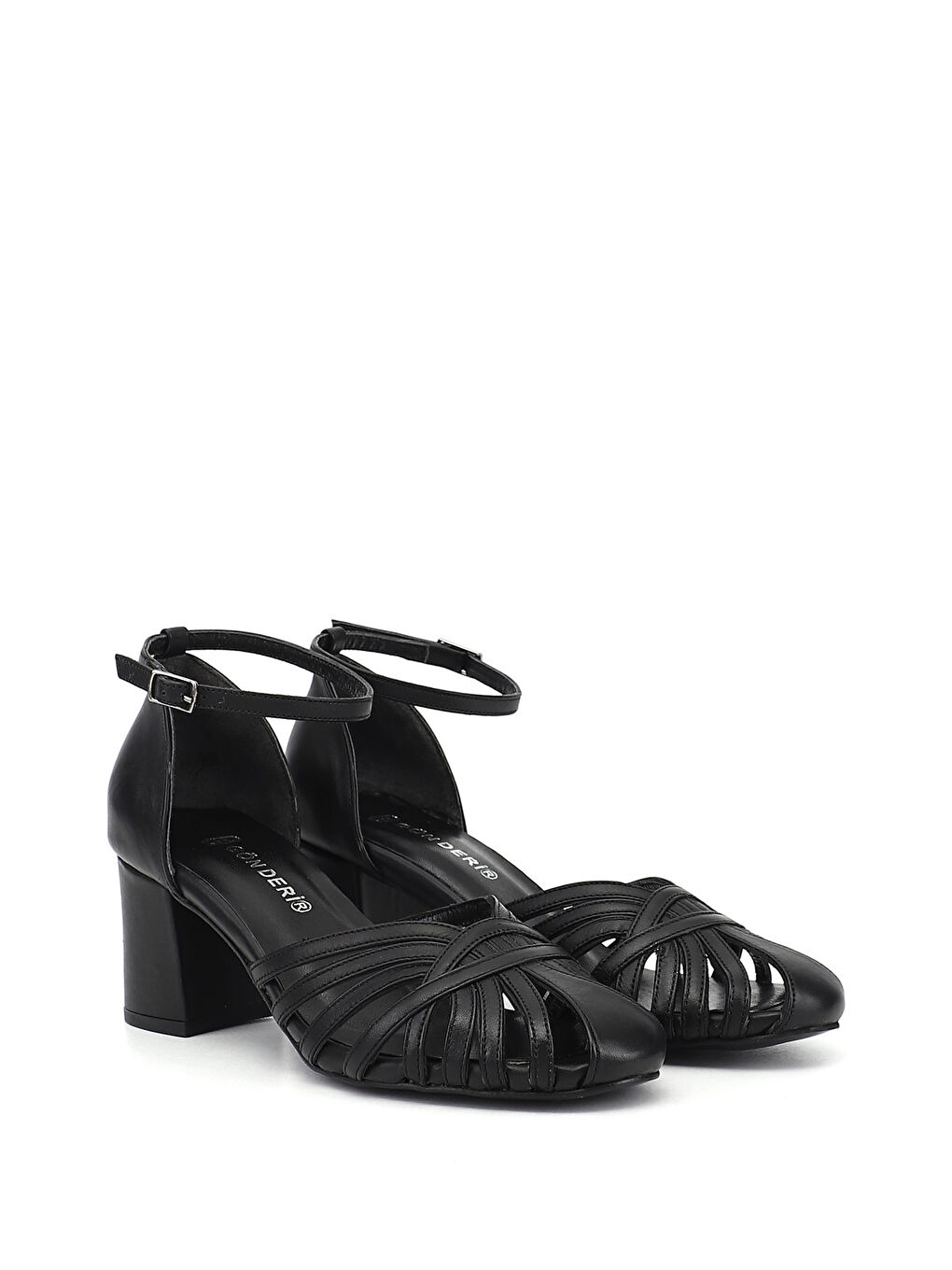 Siyah Kadın SİYAH Kalın Topuklu Hakiki Deri Ayakkabı-3