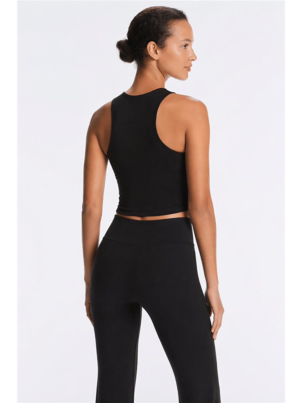 Siyah Crop Fit Bisiklet Yaka Atlet 26Y0713K1-3