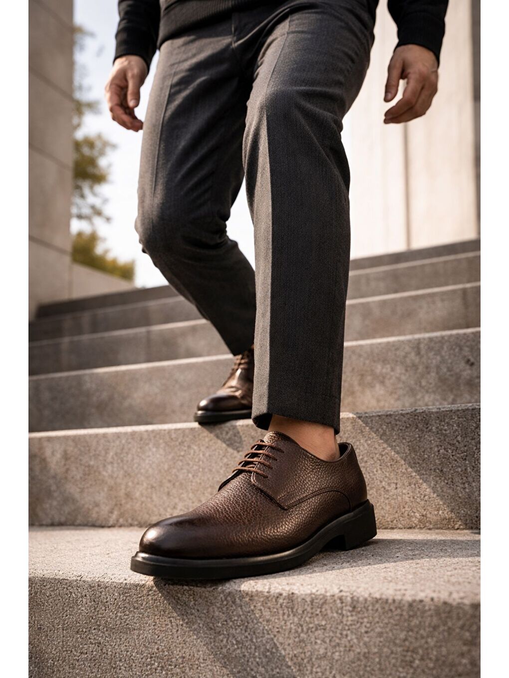 Kahverengi DANİEL Hakiki Deri Bağcıklı Erkek Günlük Klasik Casual Ayakkabı-6
