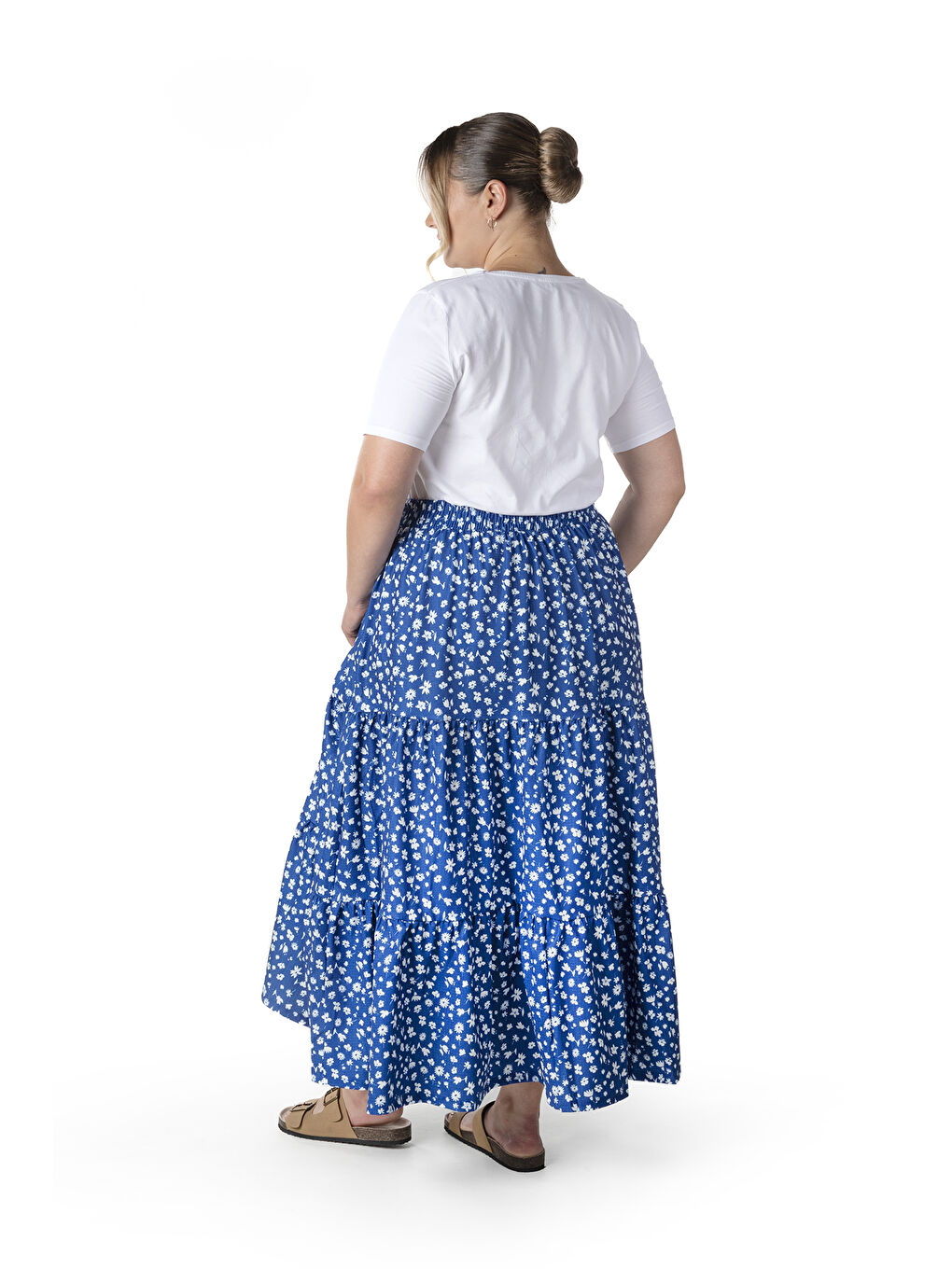 Beyaz Büyük Beden Kısa Kol Basic T-shirt 12481903-7