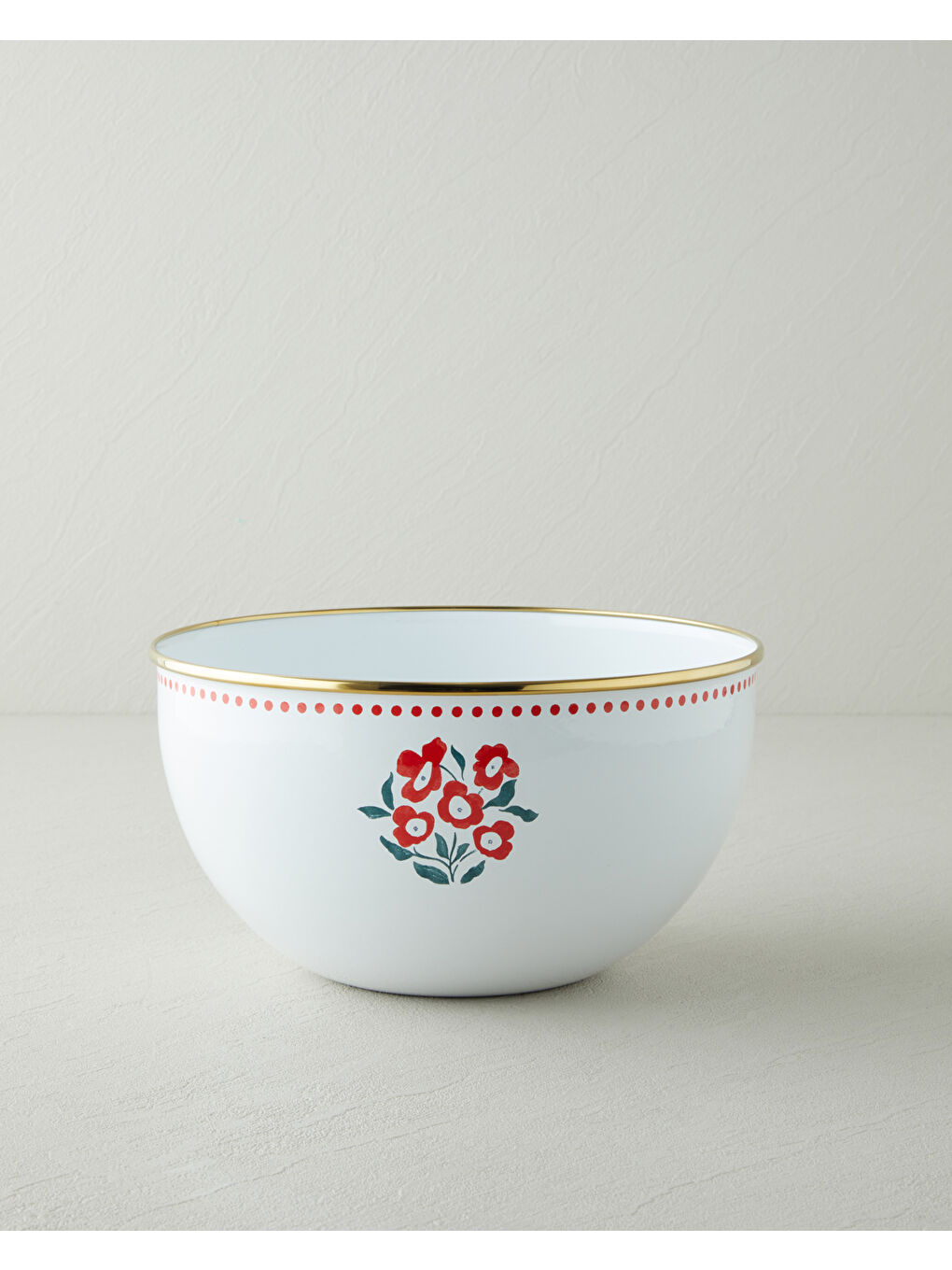 Bright Parade Emaye Karıştırma Kabı 4 Lt Kırmızı - Beyaz