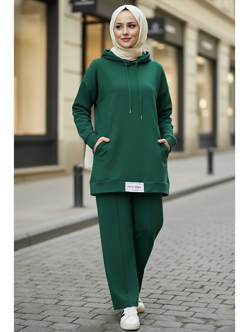 Yeşil Armalı Çift Cepli Vortex İkili Takım Zümrüt - 27982-ZUMRUT-1