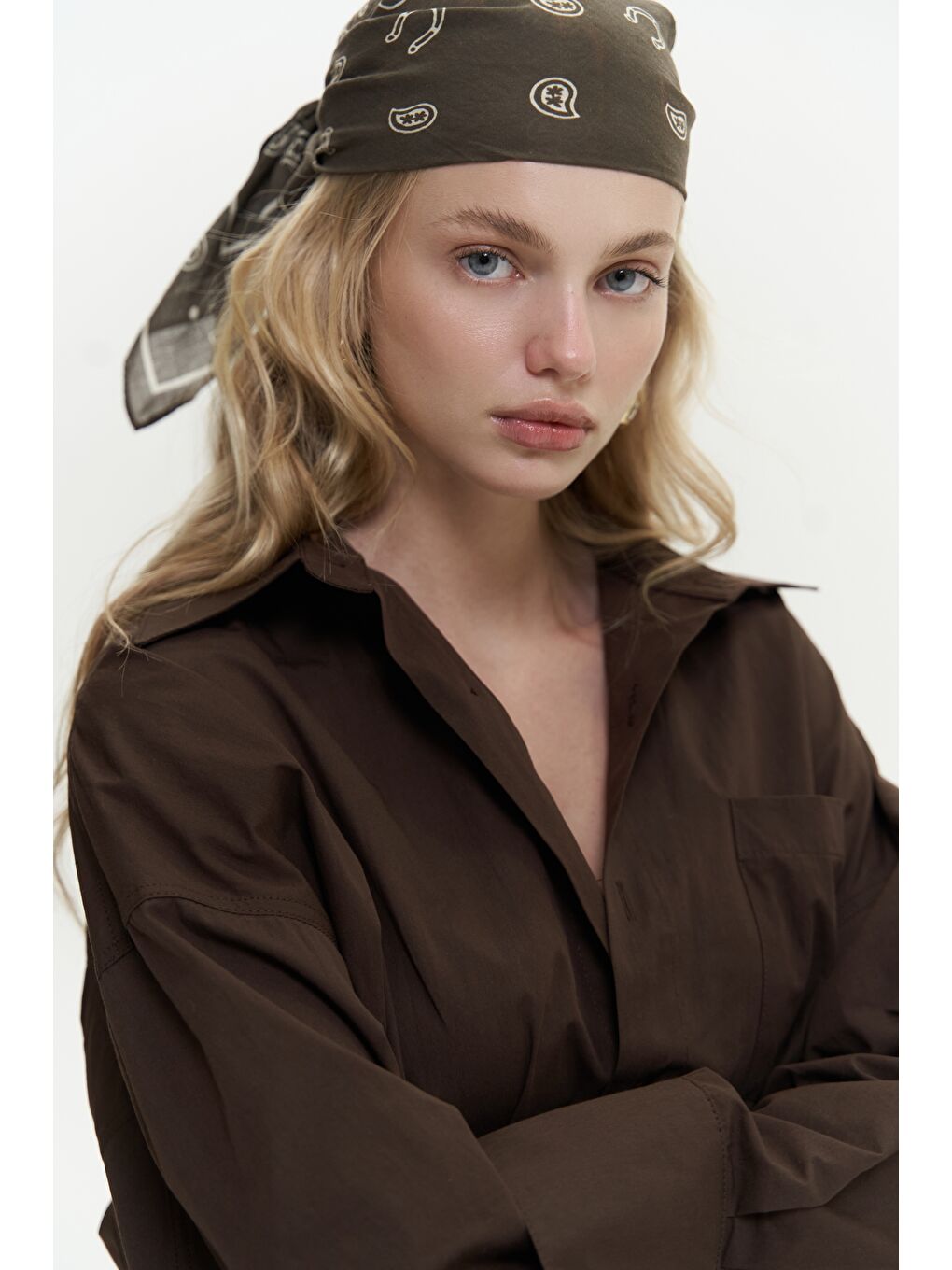 Kahverengi Olney Kemer Detay Uzun Kahve Tulum-5