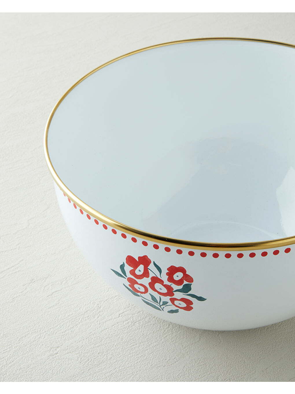 Bright Parade Emaye Karıştırma Kabı 4 Lt Kırmızı - Beyaz-2