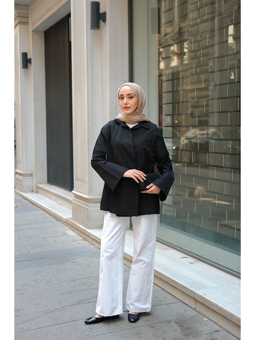 Kadın Yandan Bağlamalı Gömlek Siyah-1