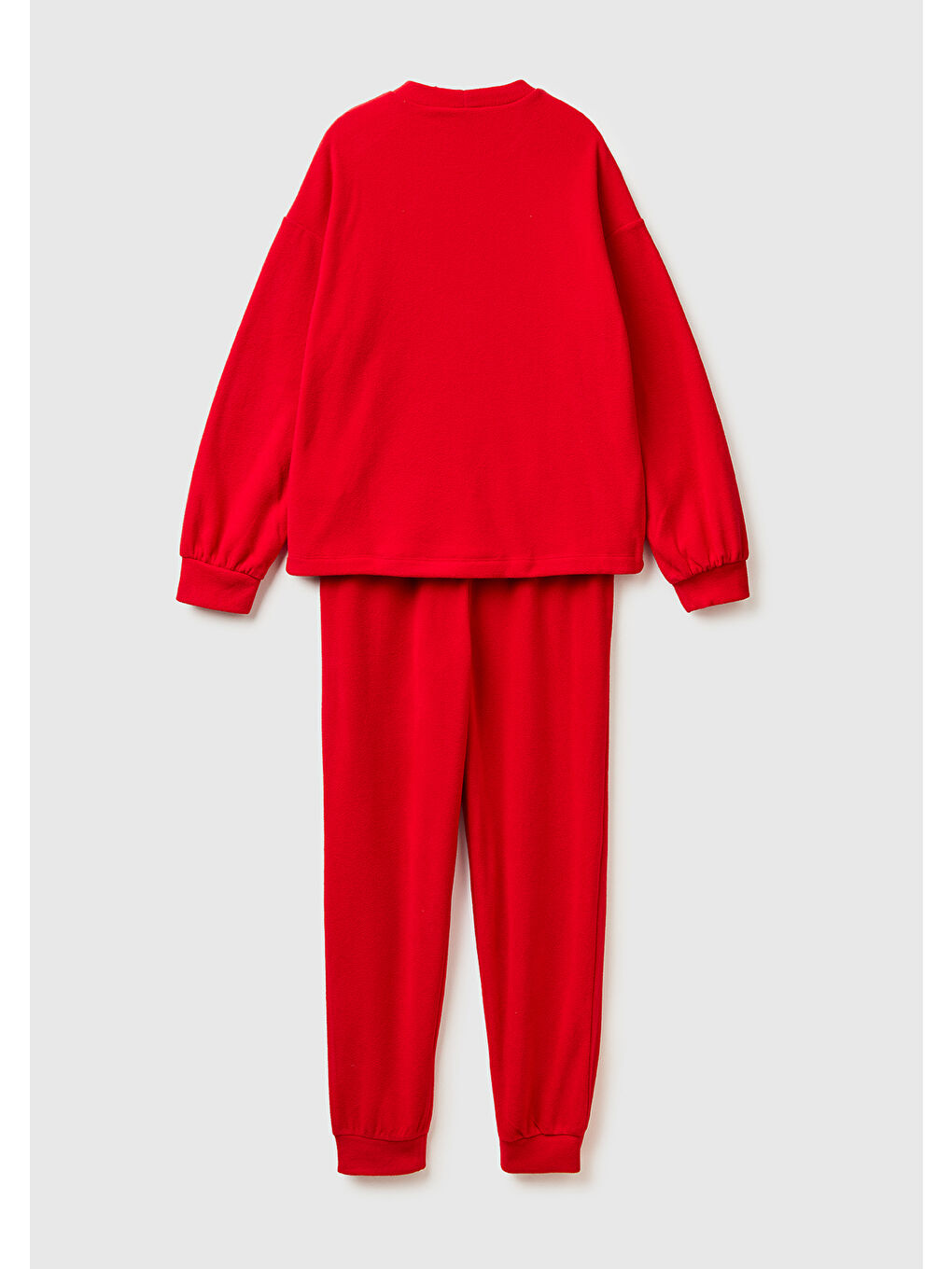 Kadın Kırmızı  Mickey Baskılı  Polar Pijama Takımı-1