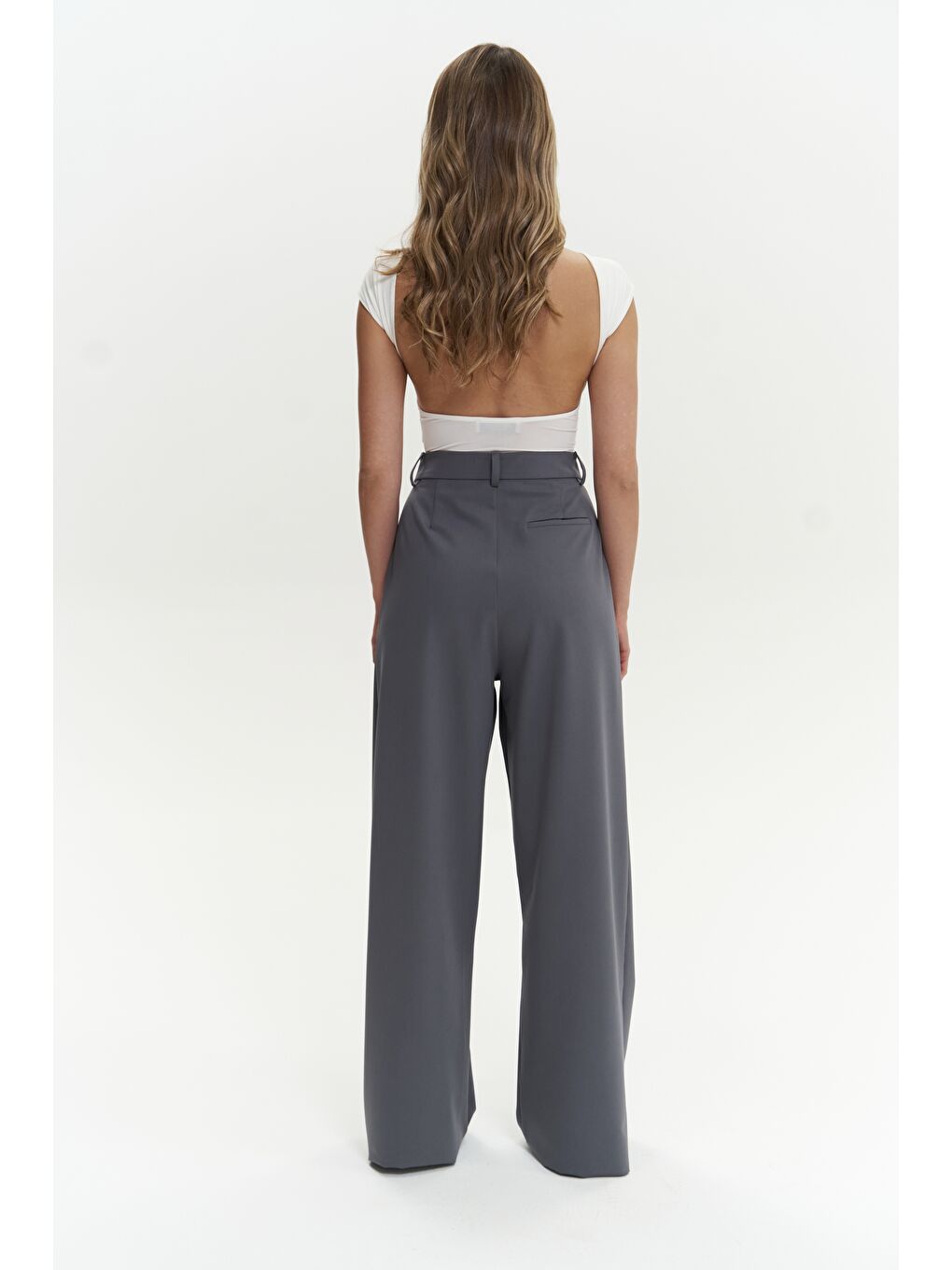 Kaylee Gri Palazzo Pantolon-2