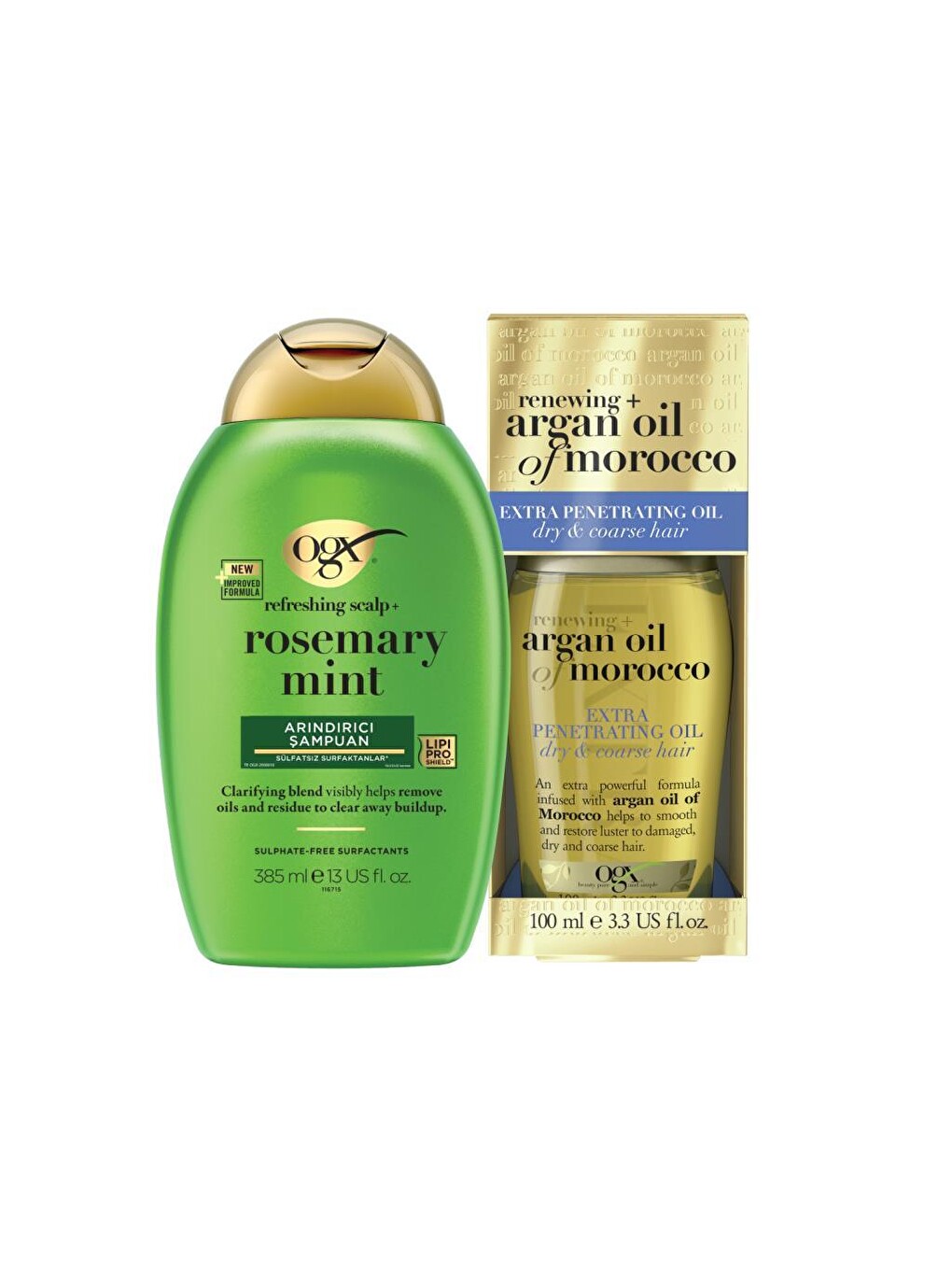 Rosemary Mint (BİBERİYE & NANE IÇEREN) Arındırıcı Şampuan 385 ml + Argan Yağ 100 ml