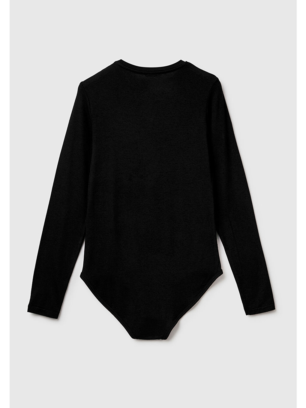 Kadın Siyah Modal ve Kaşmir Karışımlı Uzun Kollu Body-1