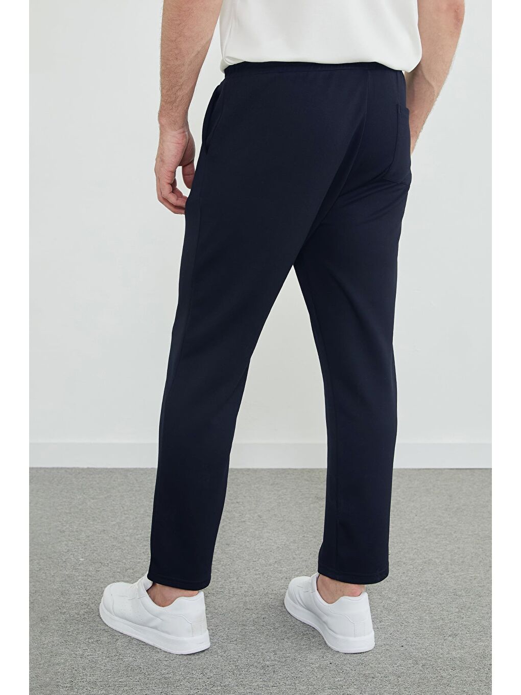 Lacivert Beli Bağlamalı Cepli Modal Pantolon-3
